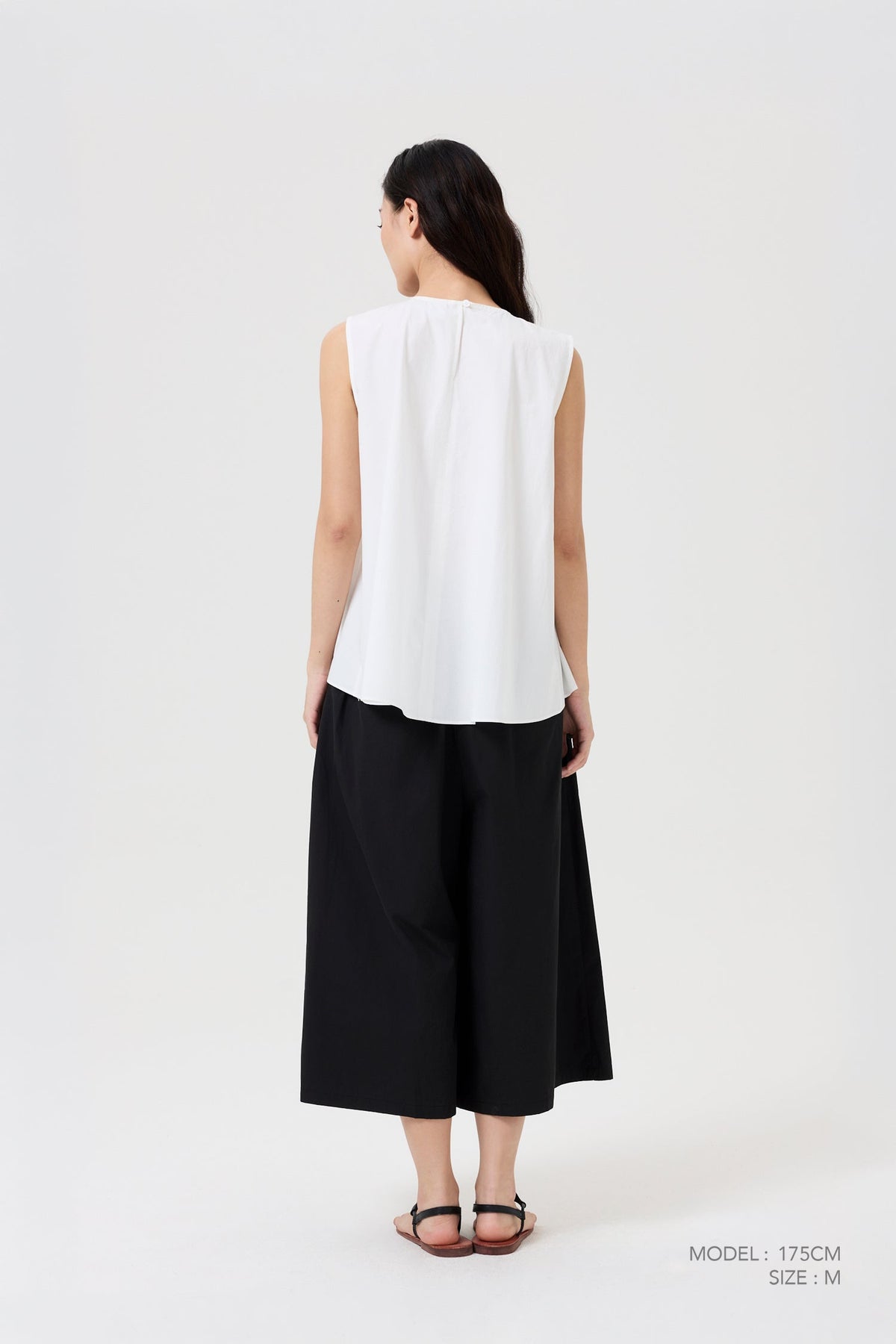 Sleeveless Drape Blouse - Cream