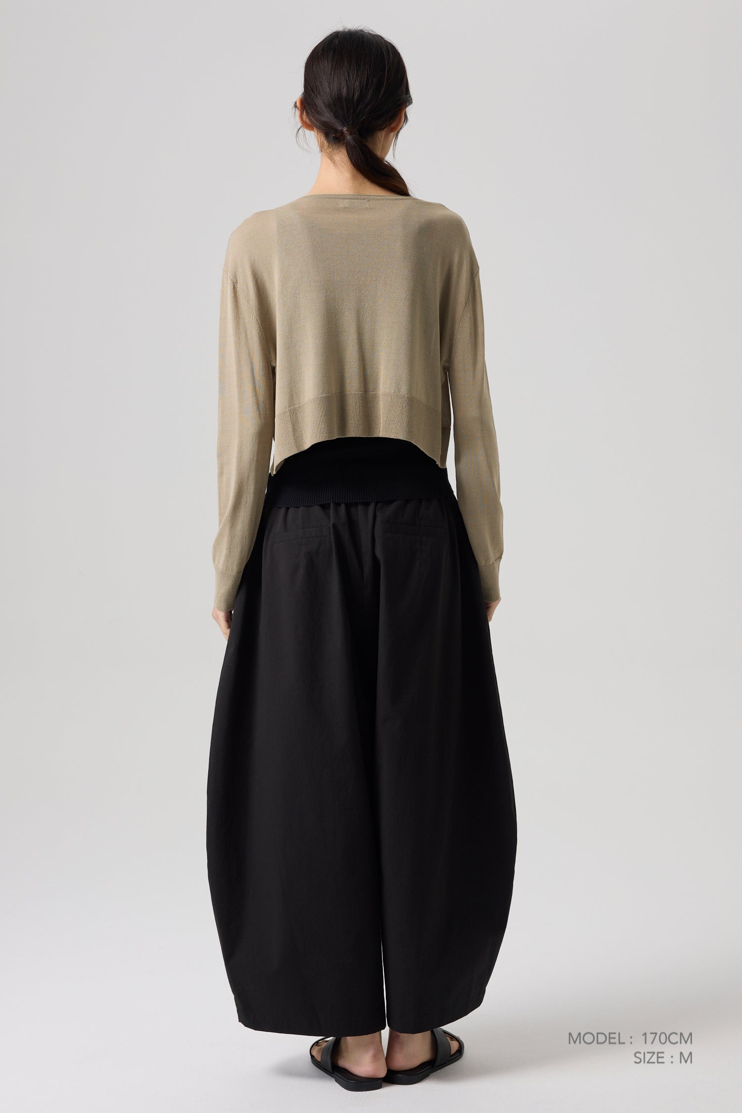 Front Bow Cardigan - Khaki Brown