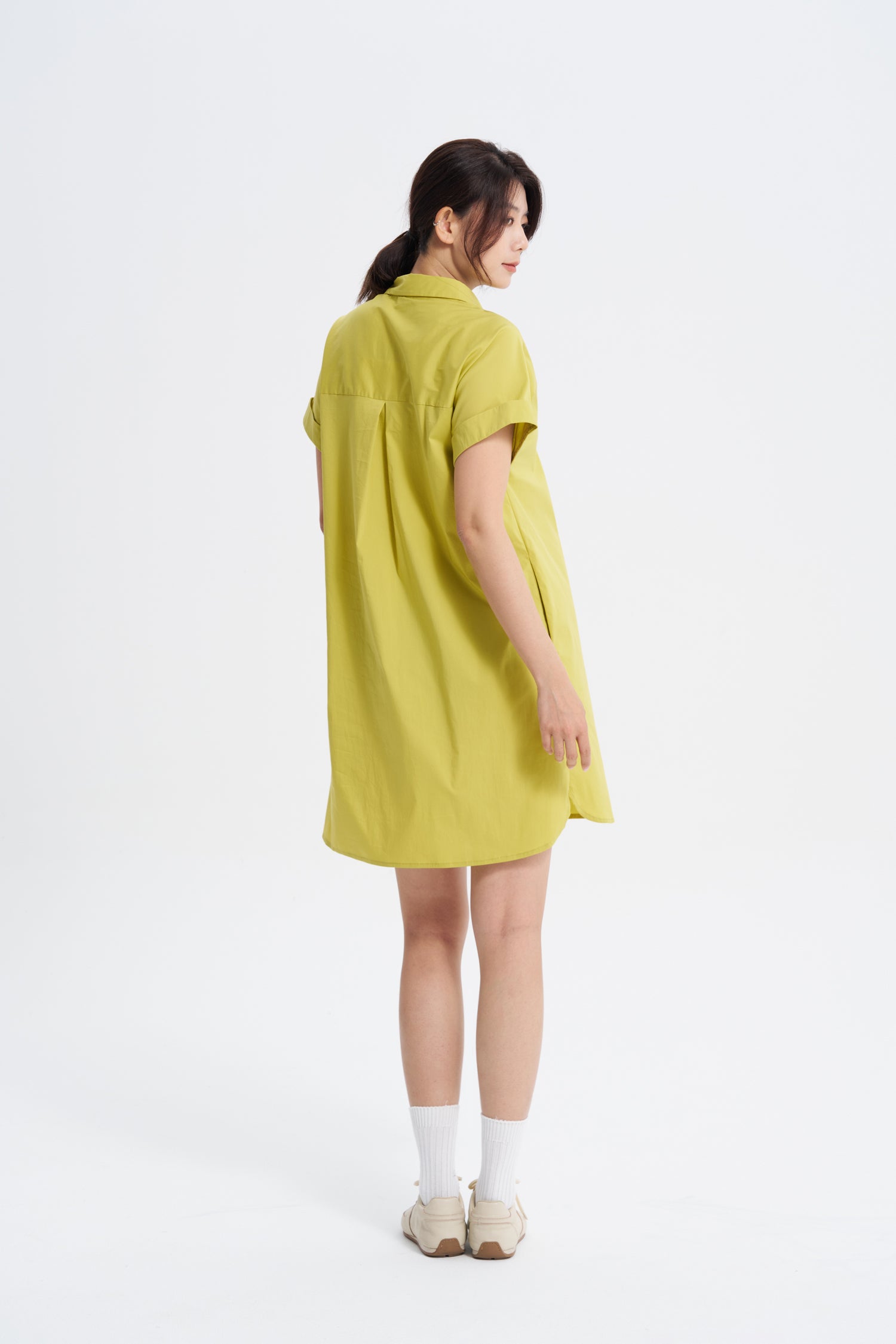 Button Up Dress - Lime