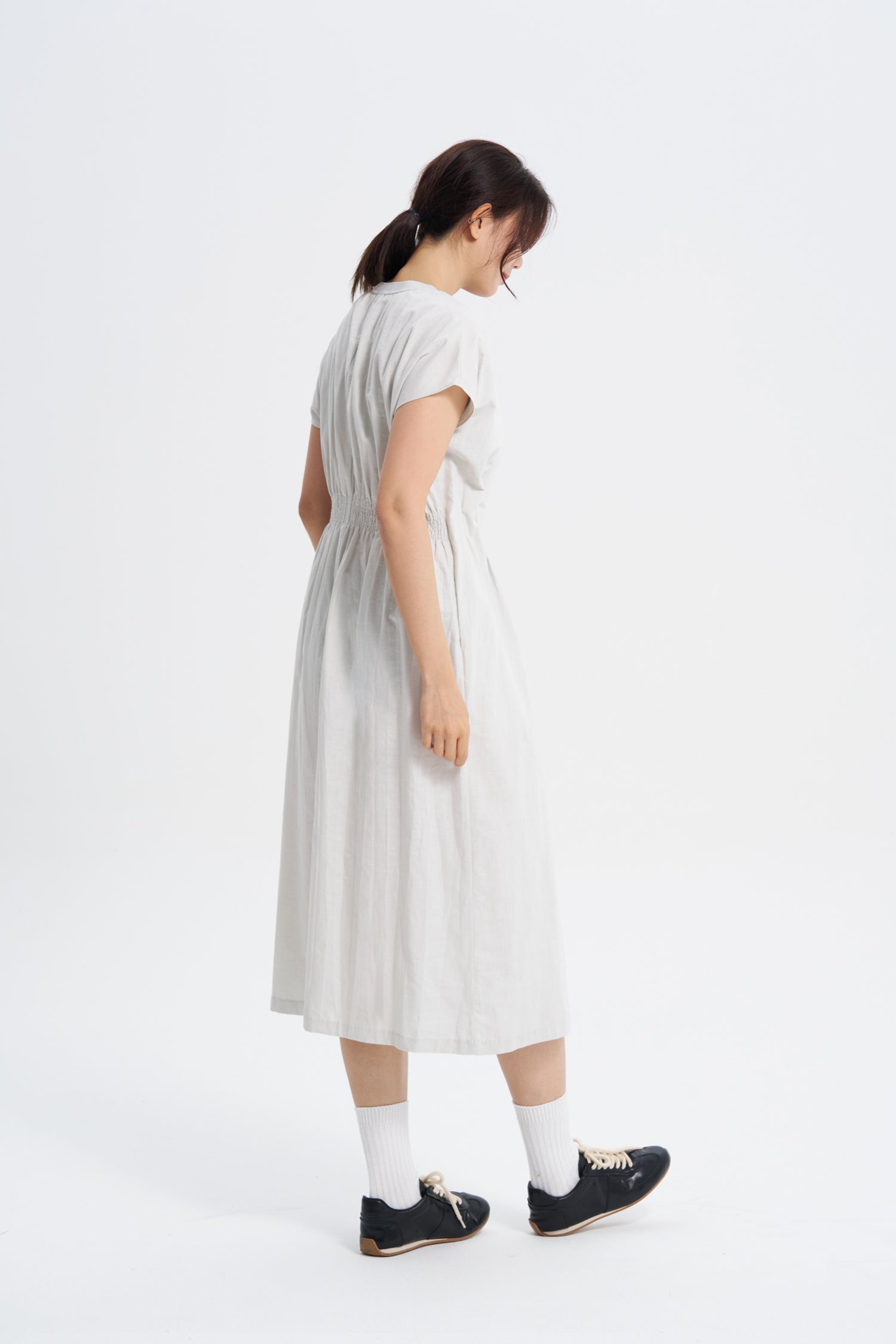 Pleated Waist Dress - Stone