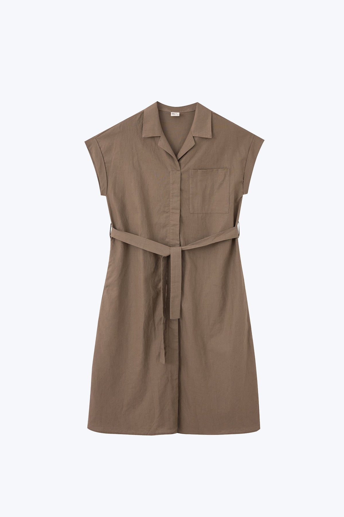 Sleeper Collar Dress - Khaki Brown