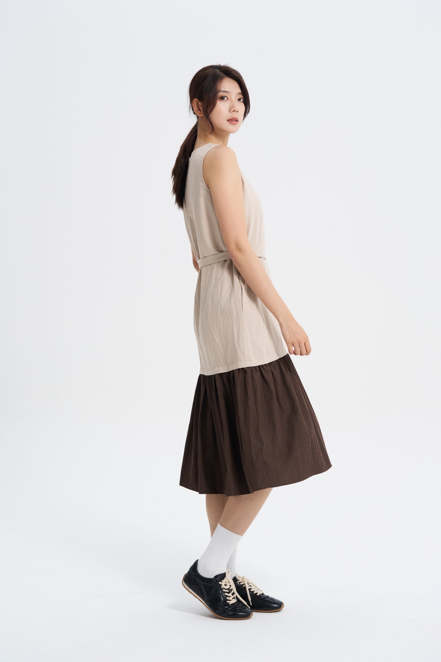 Ruffled Hem Dress - Sand