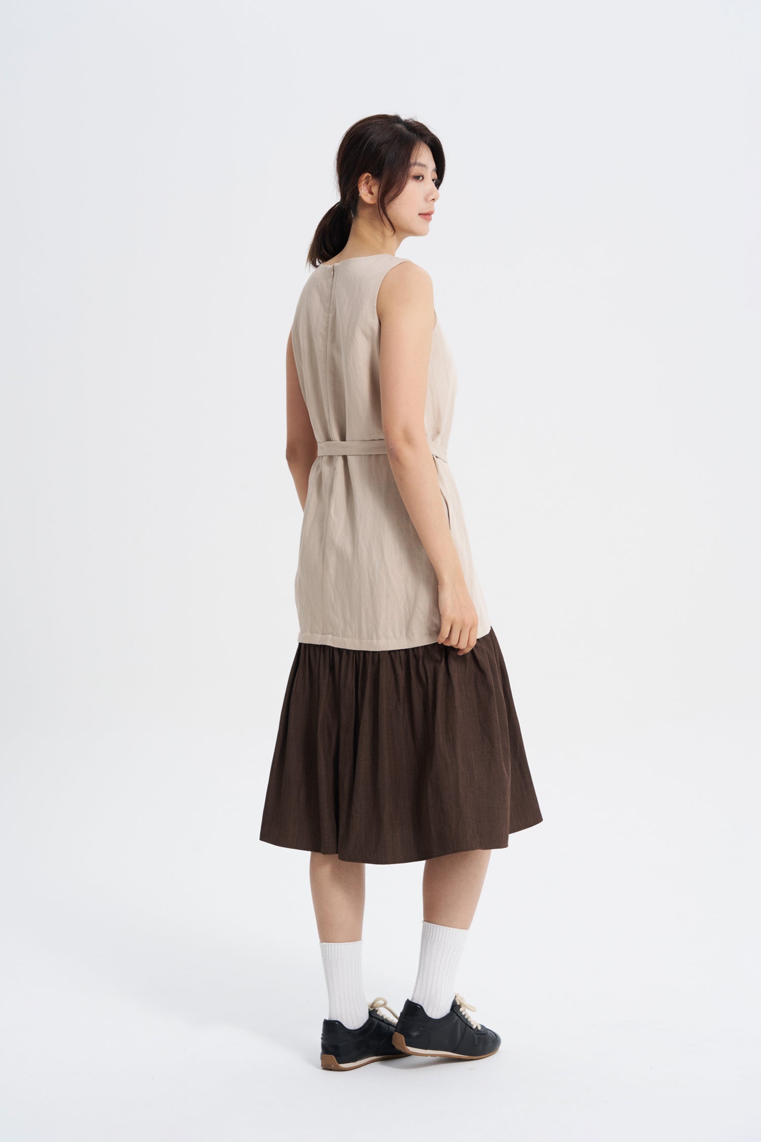 Ruffled Hem Dress - Sand