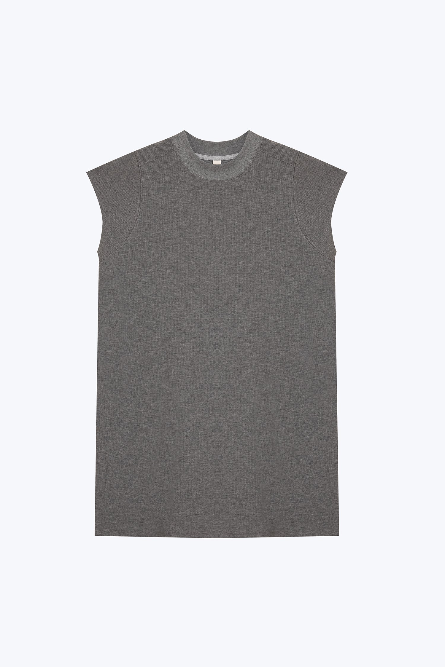 Ribbed Collar Dress - Grey