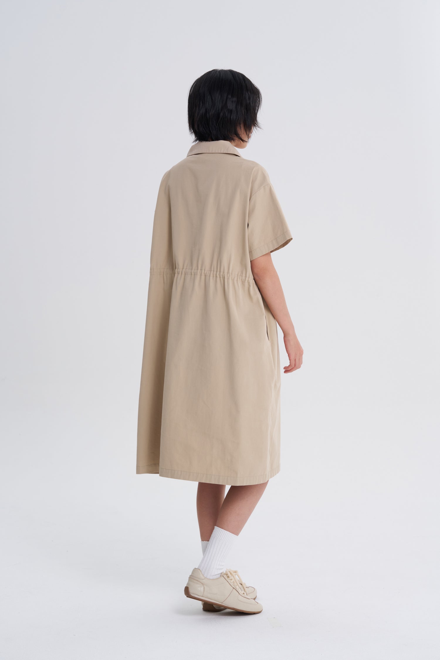 Drawcord Dress - Khaki
