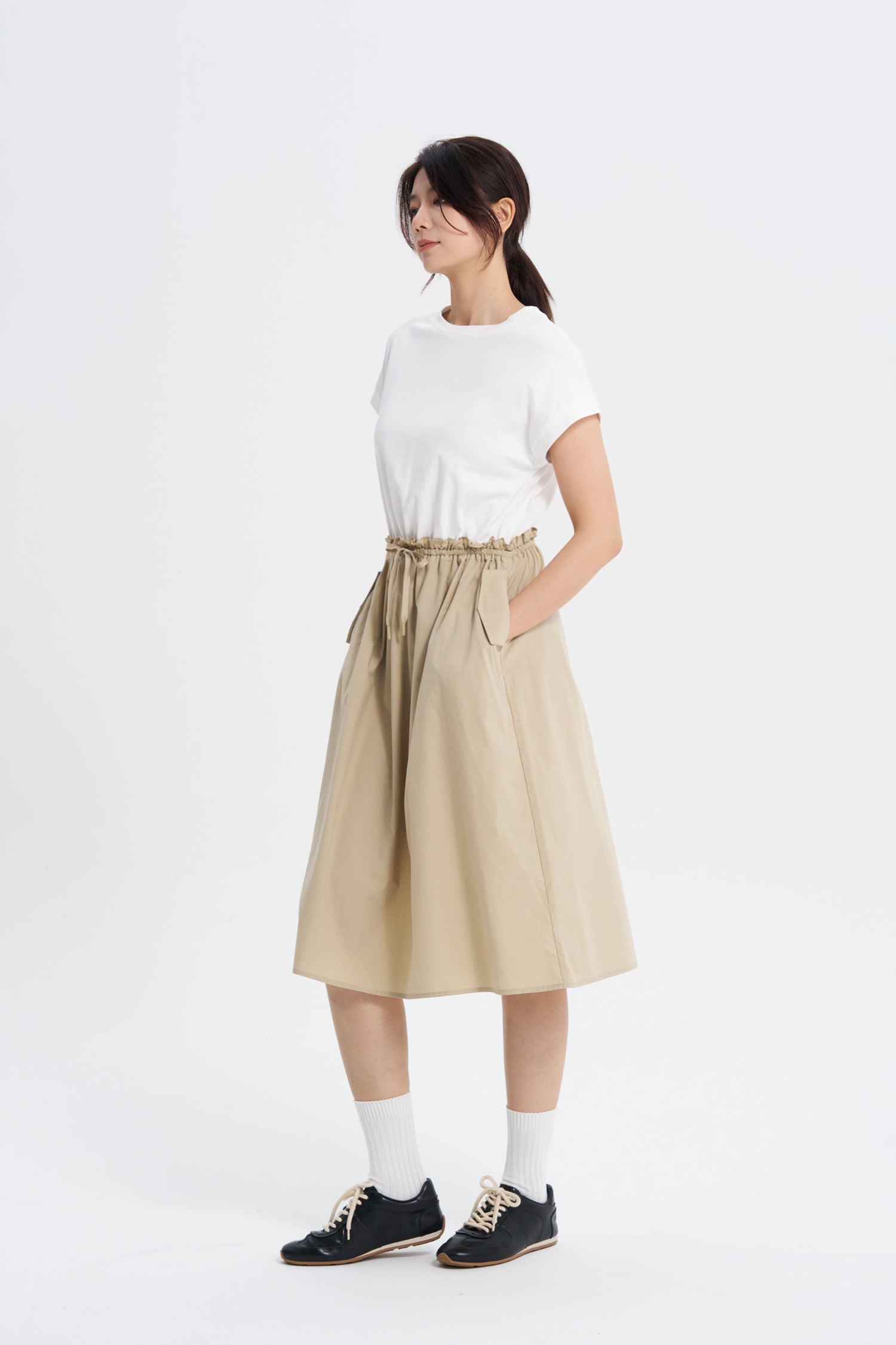 Draw Waist Dress - Khaki