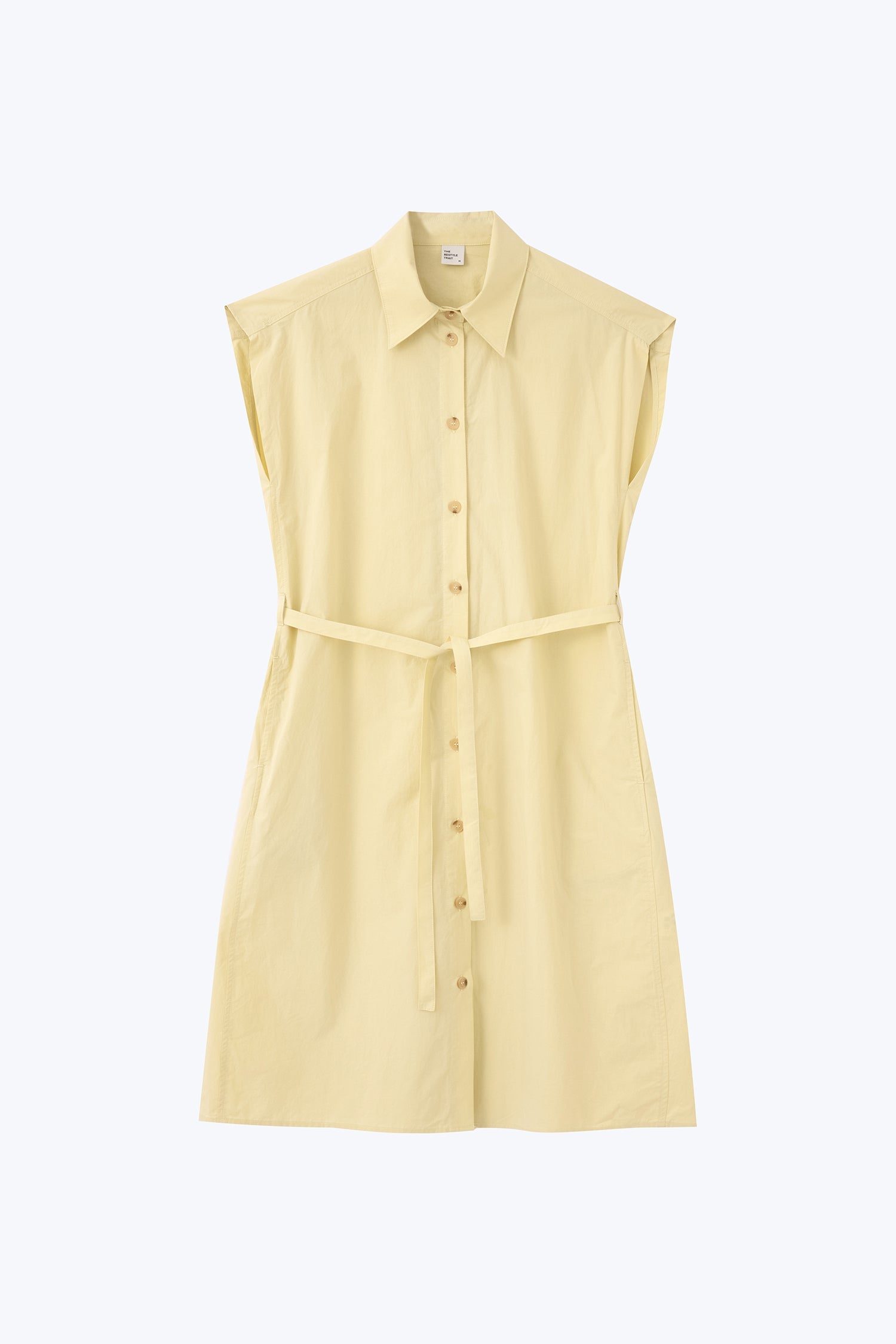 Button Front Dress - Pale Yellow