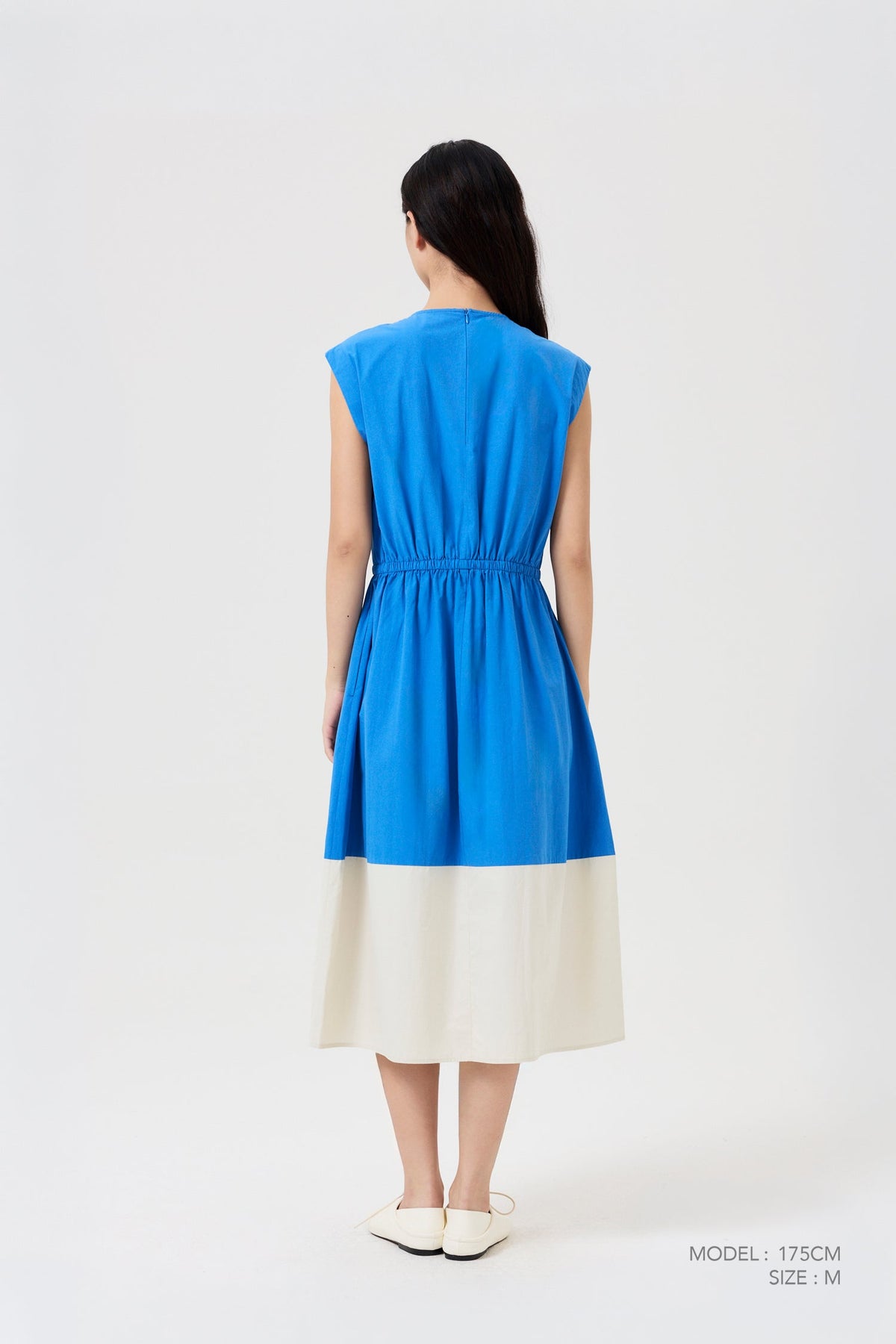 Colourblock Drawstring Dress - Cobalt