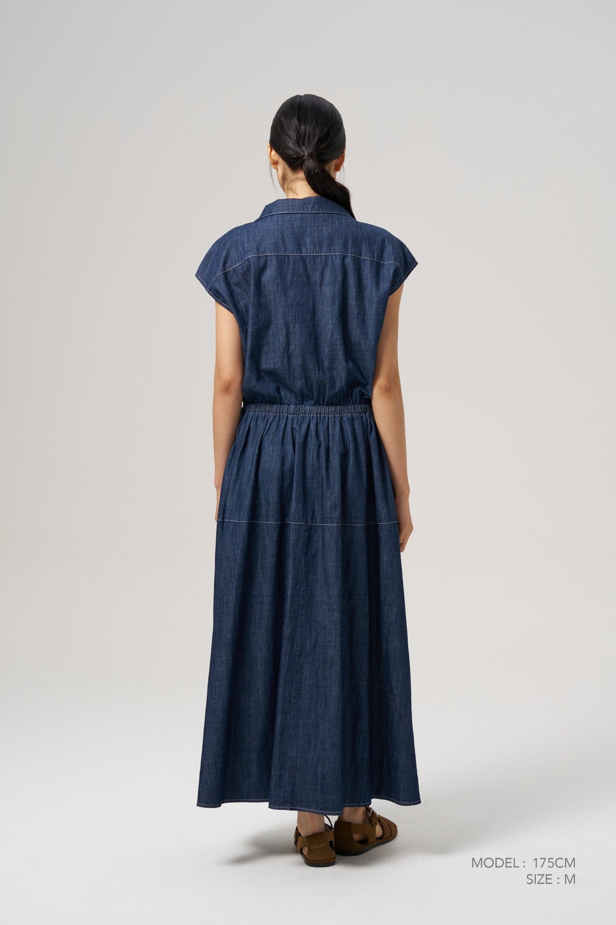 Drawcord Dress - Dark Denim