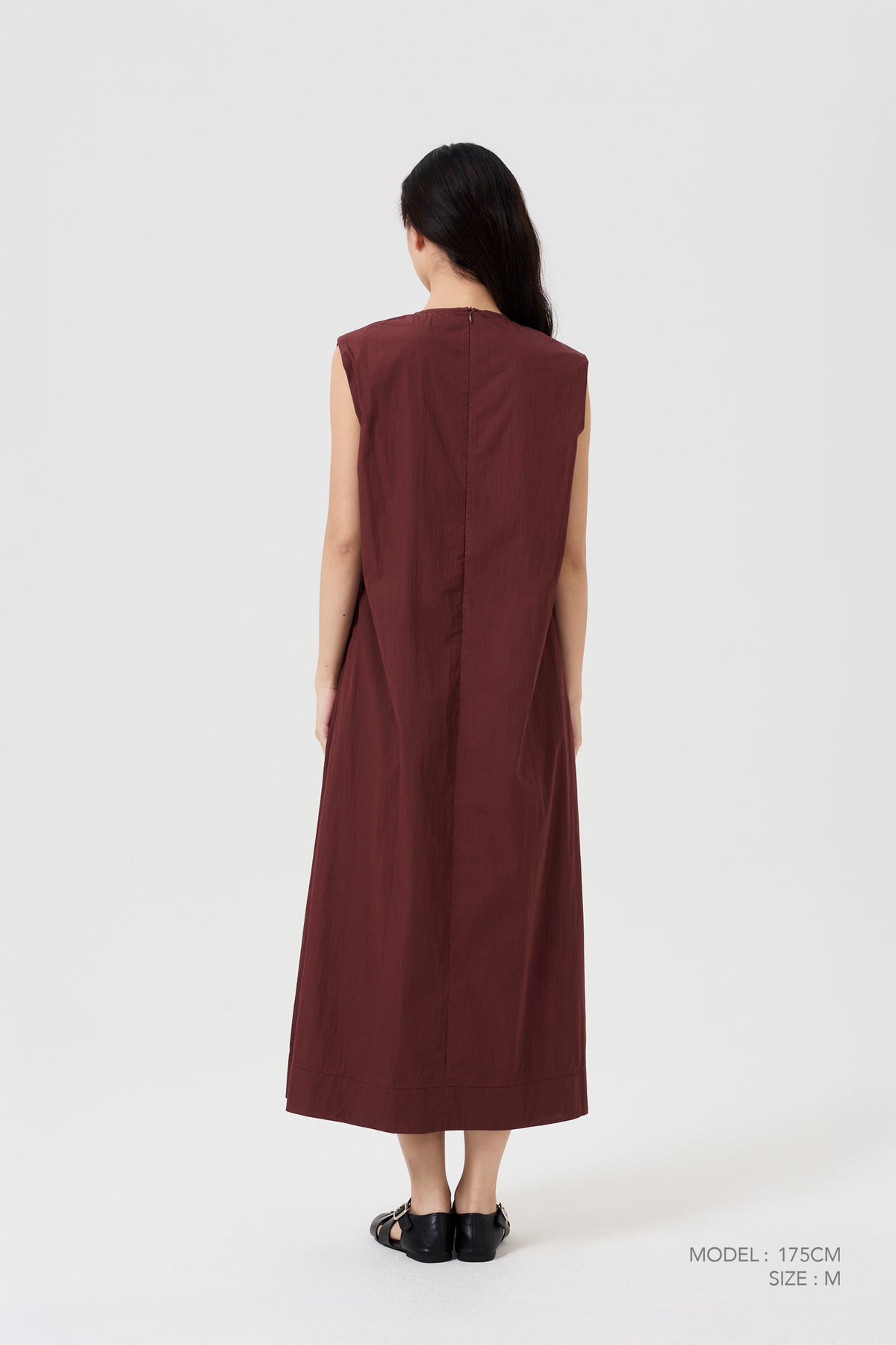 Sleeveless Tent Dress - Burgundy
