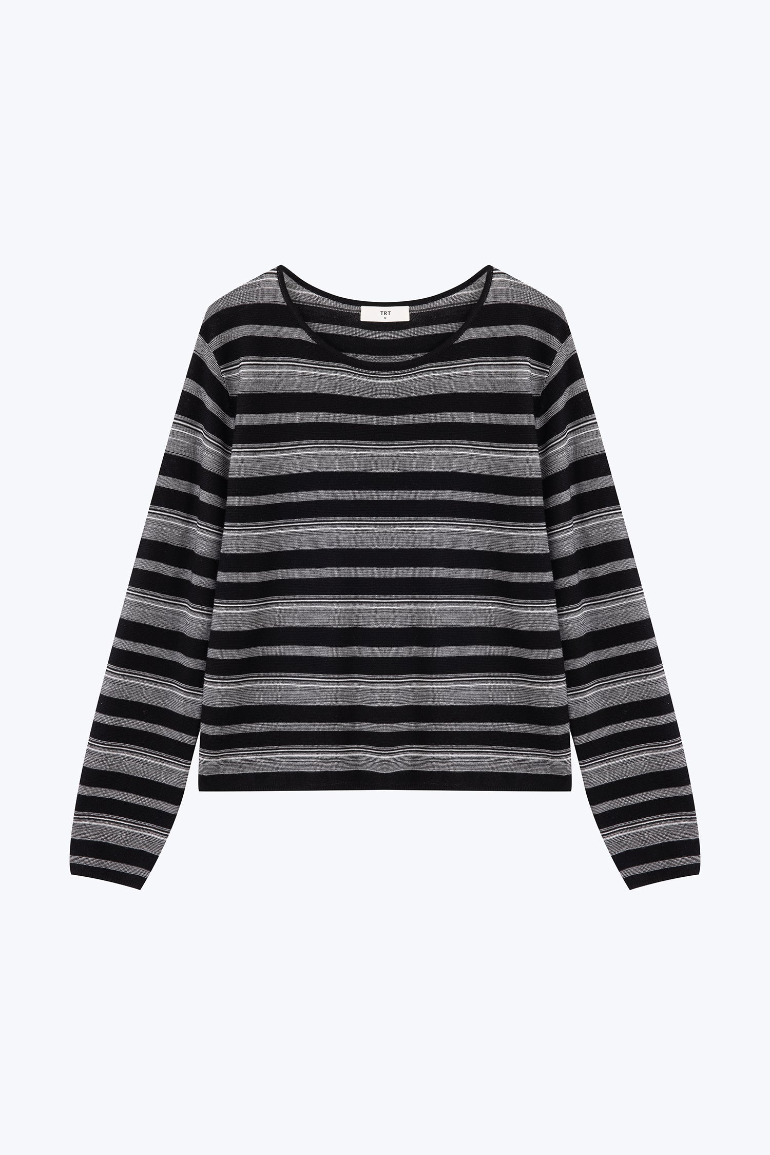 Knitted Striped Long Sleeve - Black