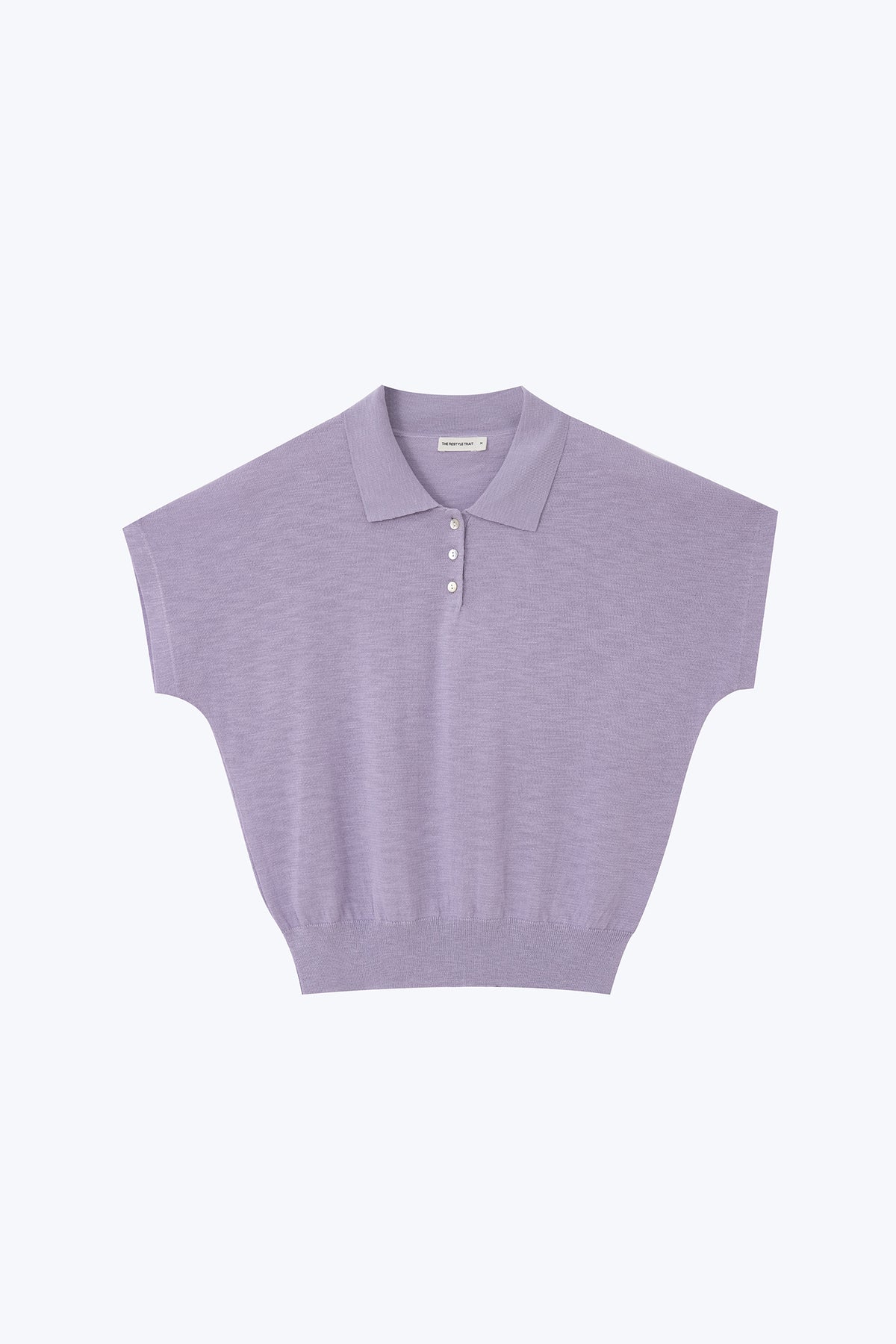 Knitted Polo Top - Lavendar