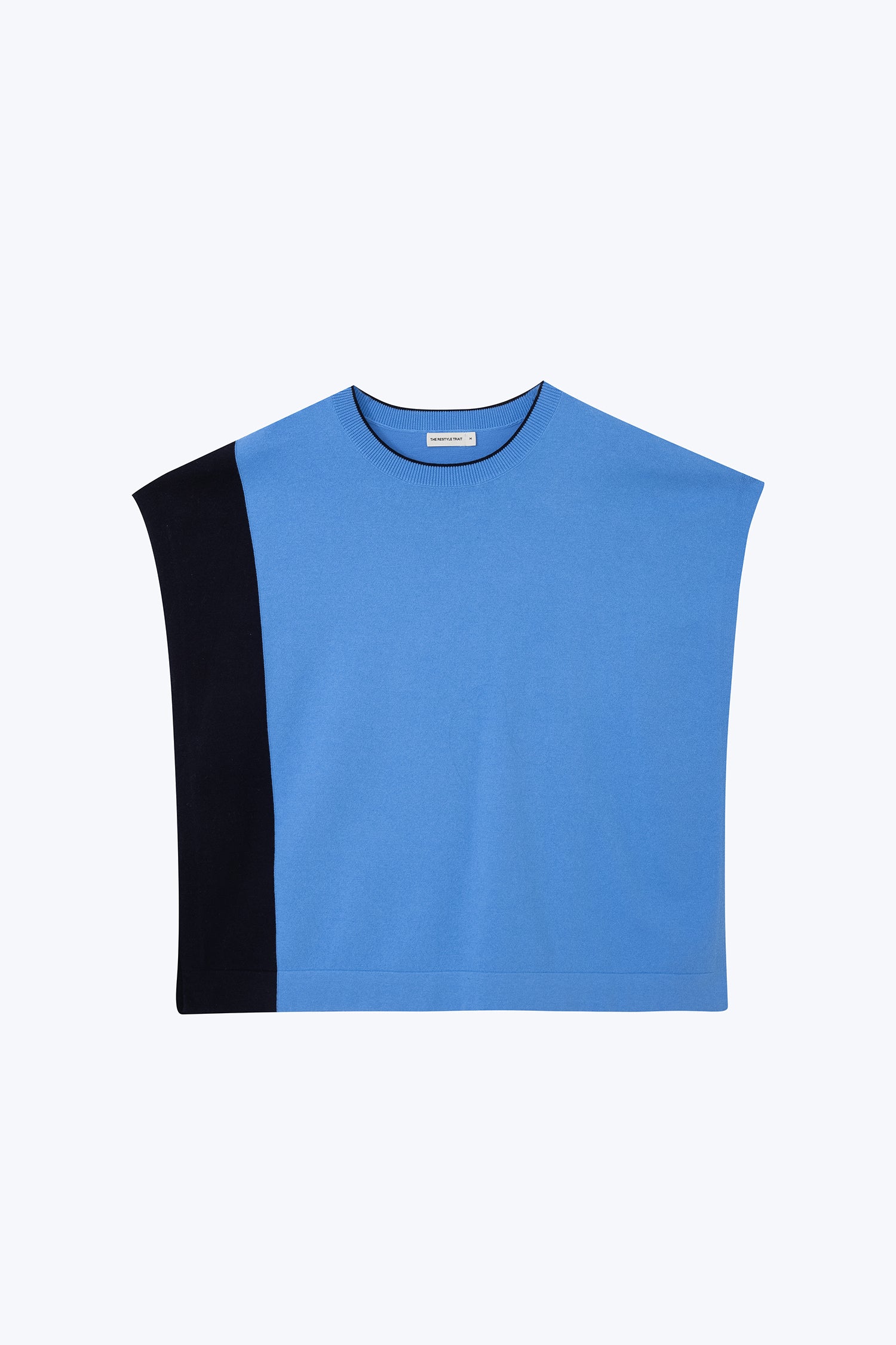 Knitted Colourblock Top - Blue