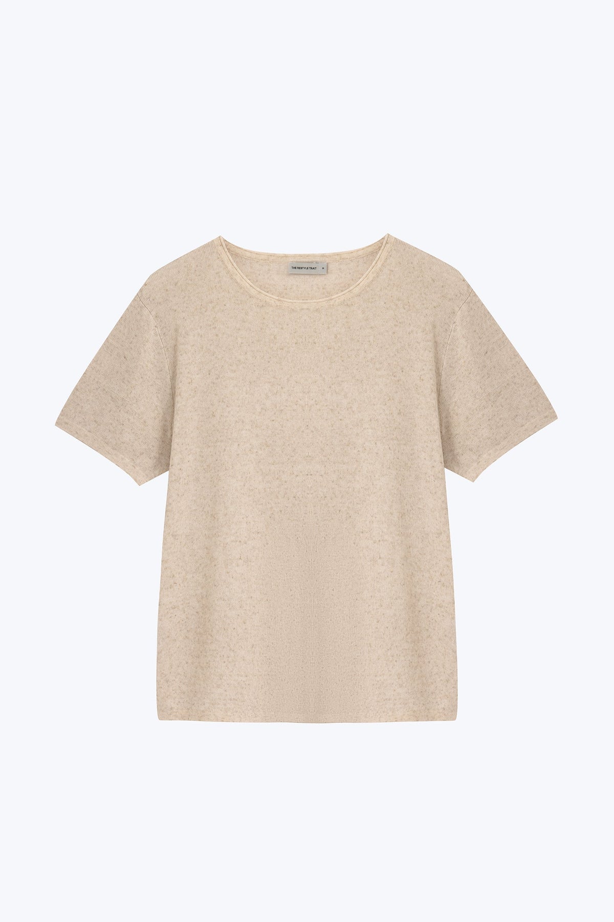 Knitted Short Sleeve Top - Ecru