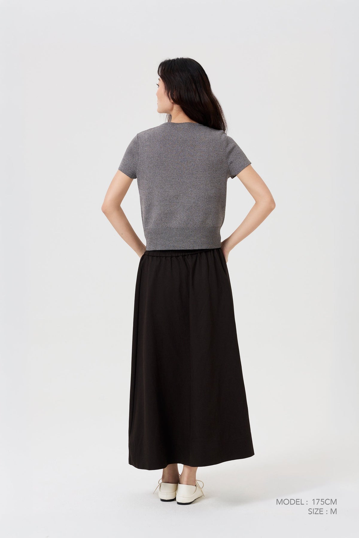 Knitted Button Up Top - Hue Grey
