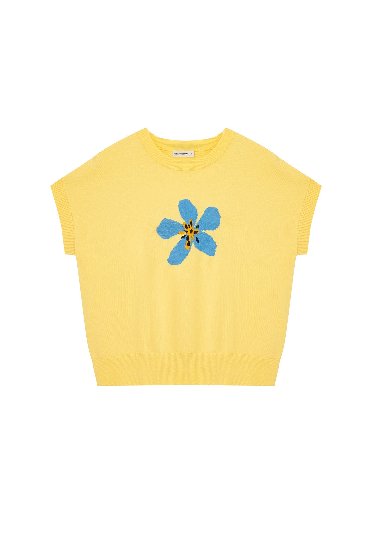 Knitted Floral Top - Canary