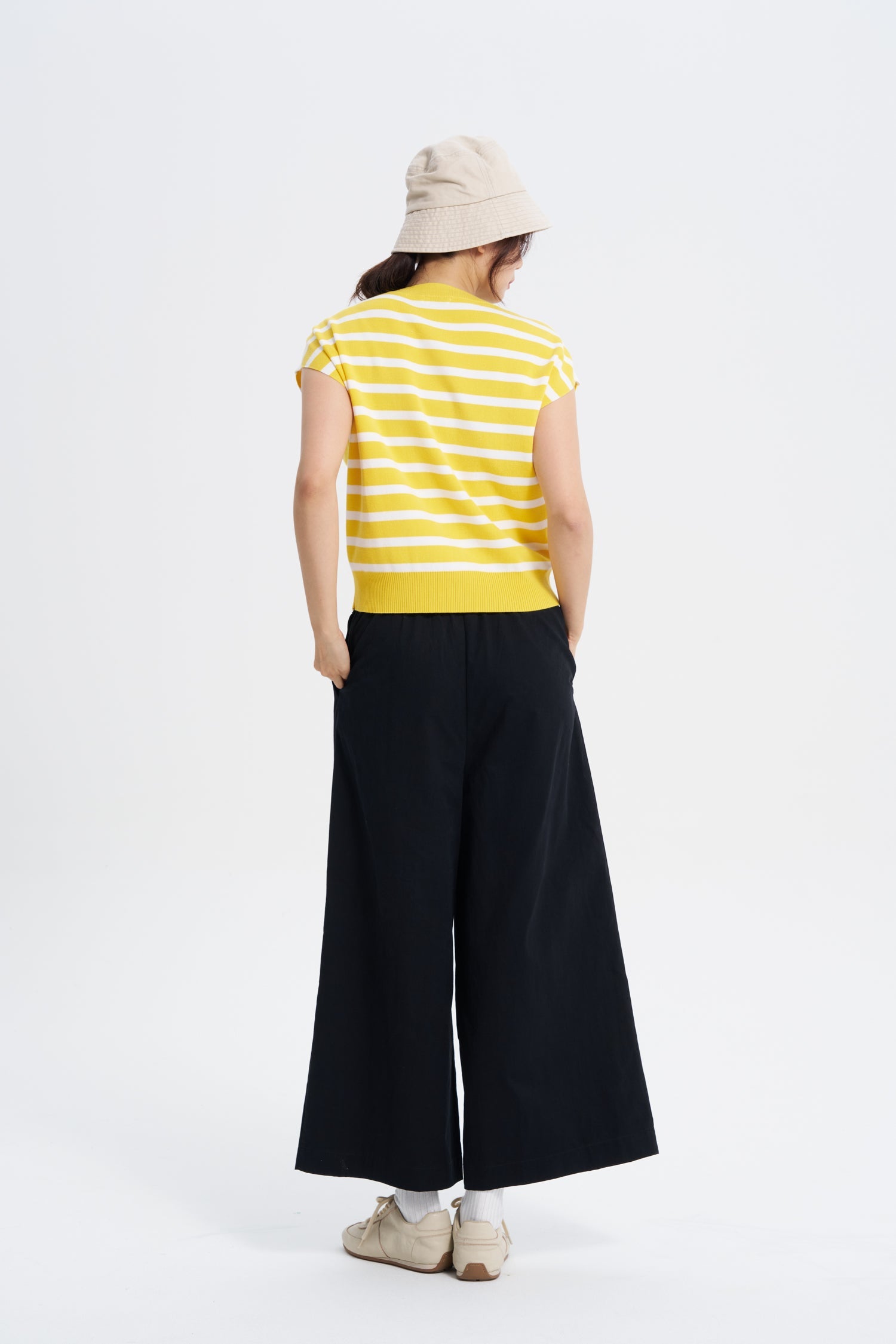 Knitted Striped Top - Canary