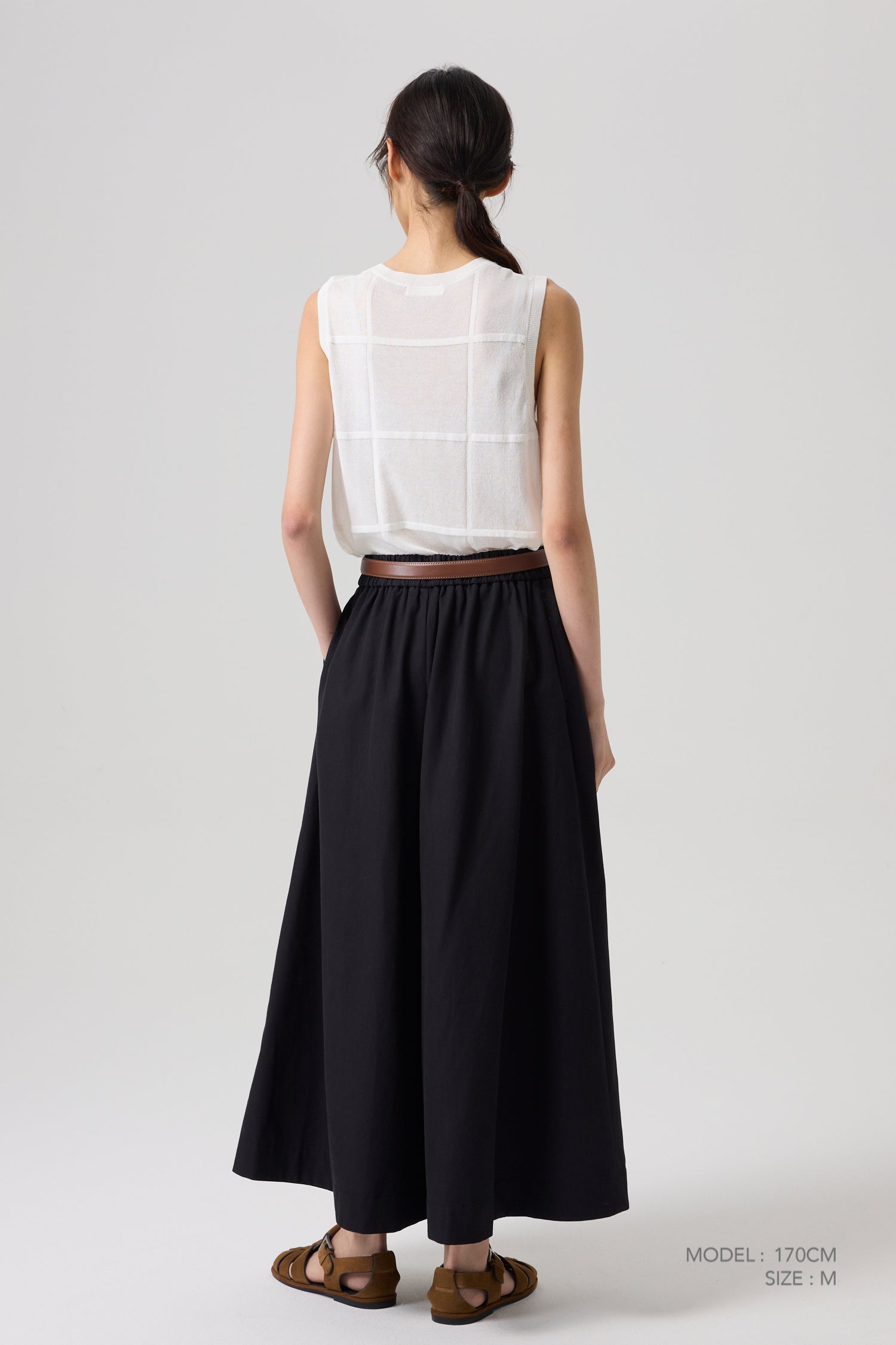 Knitted Grid Top - Cream