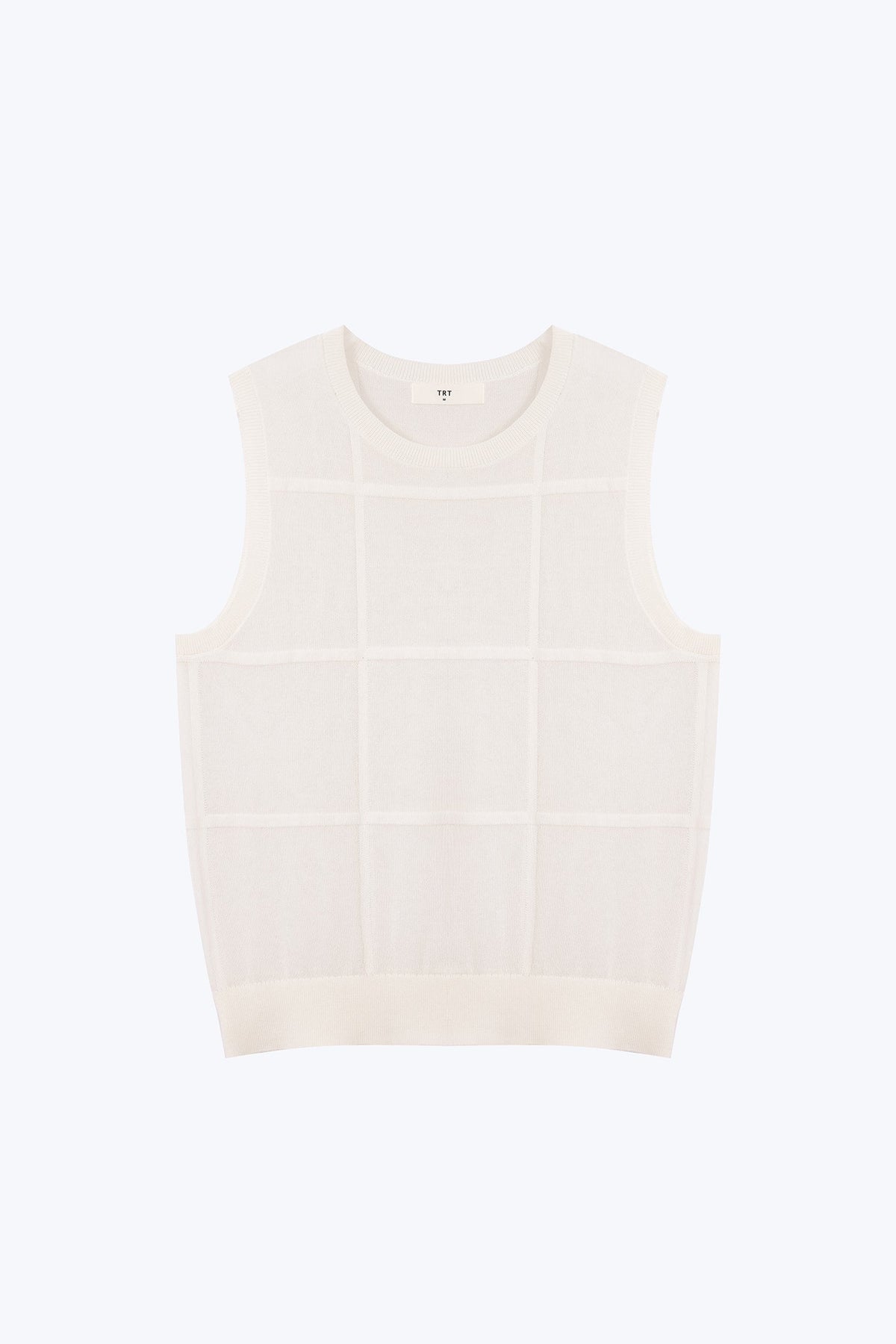 Knitted Grid Top - Cream