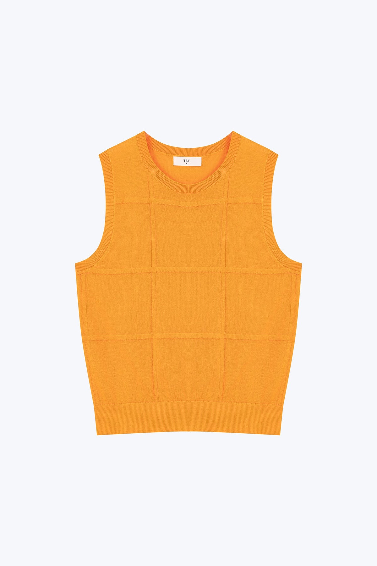 Knitted Grid Top - Orange
