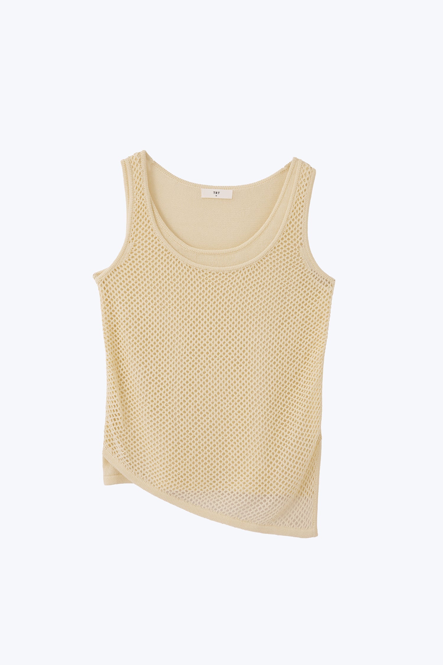 Knitted Mesh Sleeveless Top - Ecru