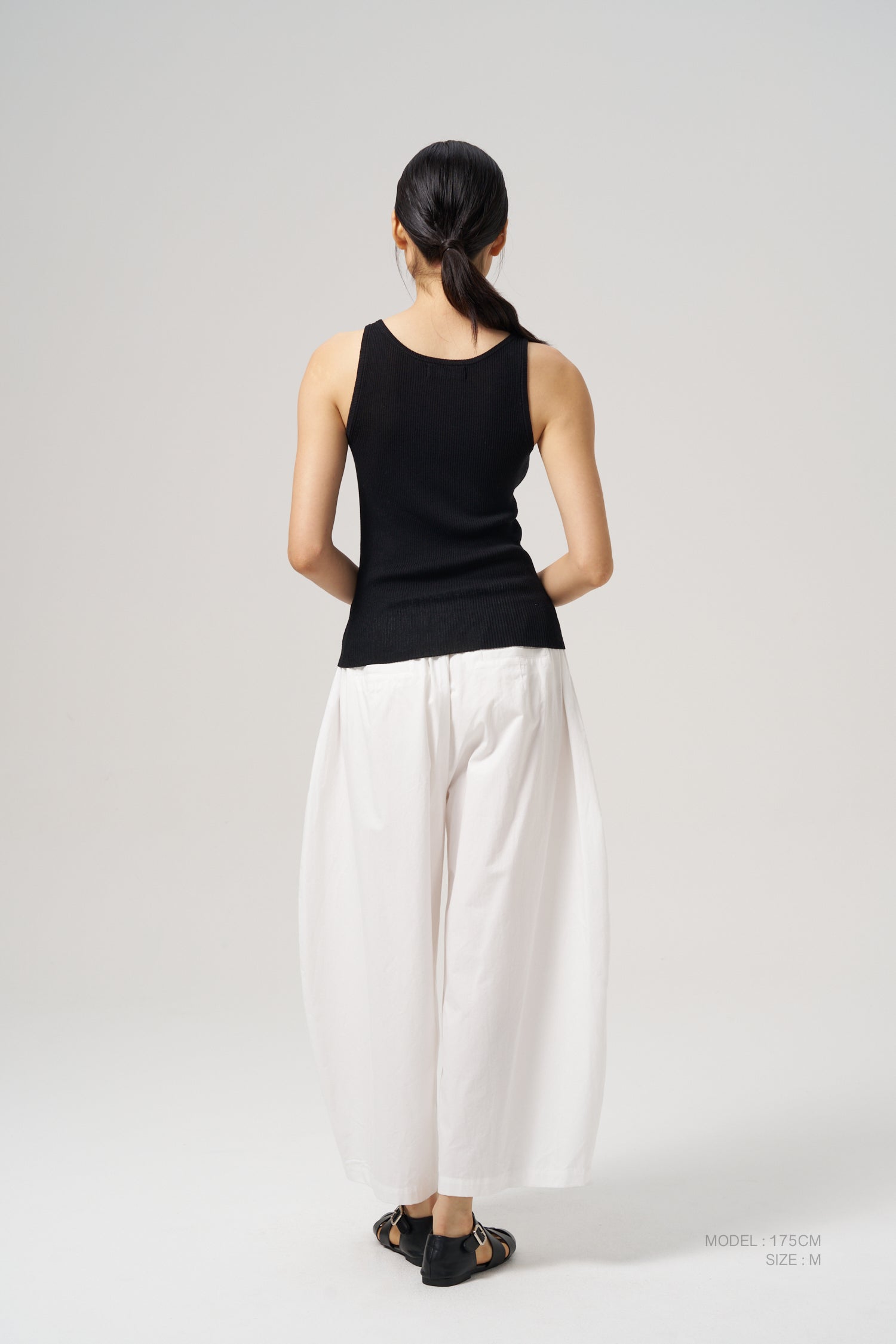 Knitted Ribbed Camisole - Black