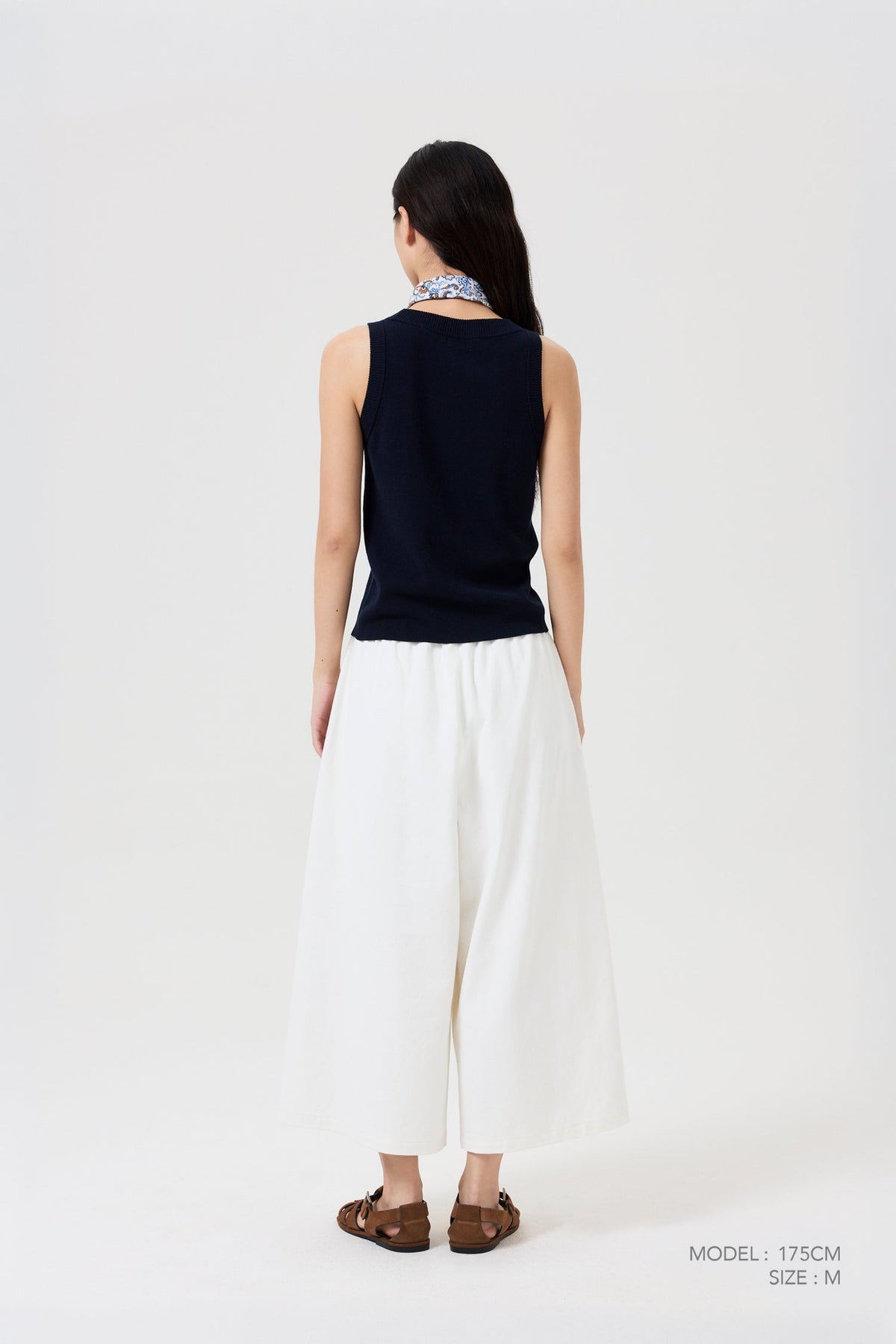 Knitted Racerback Top - Navy