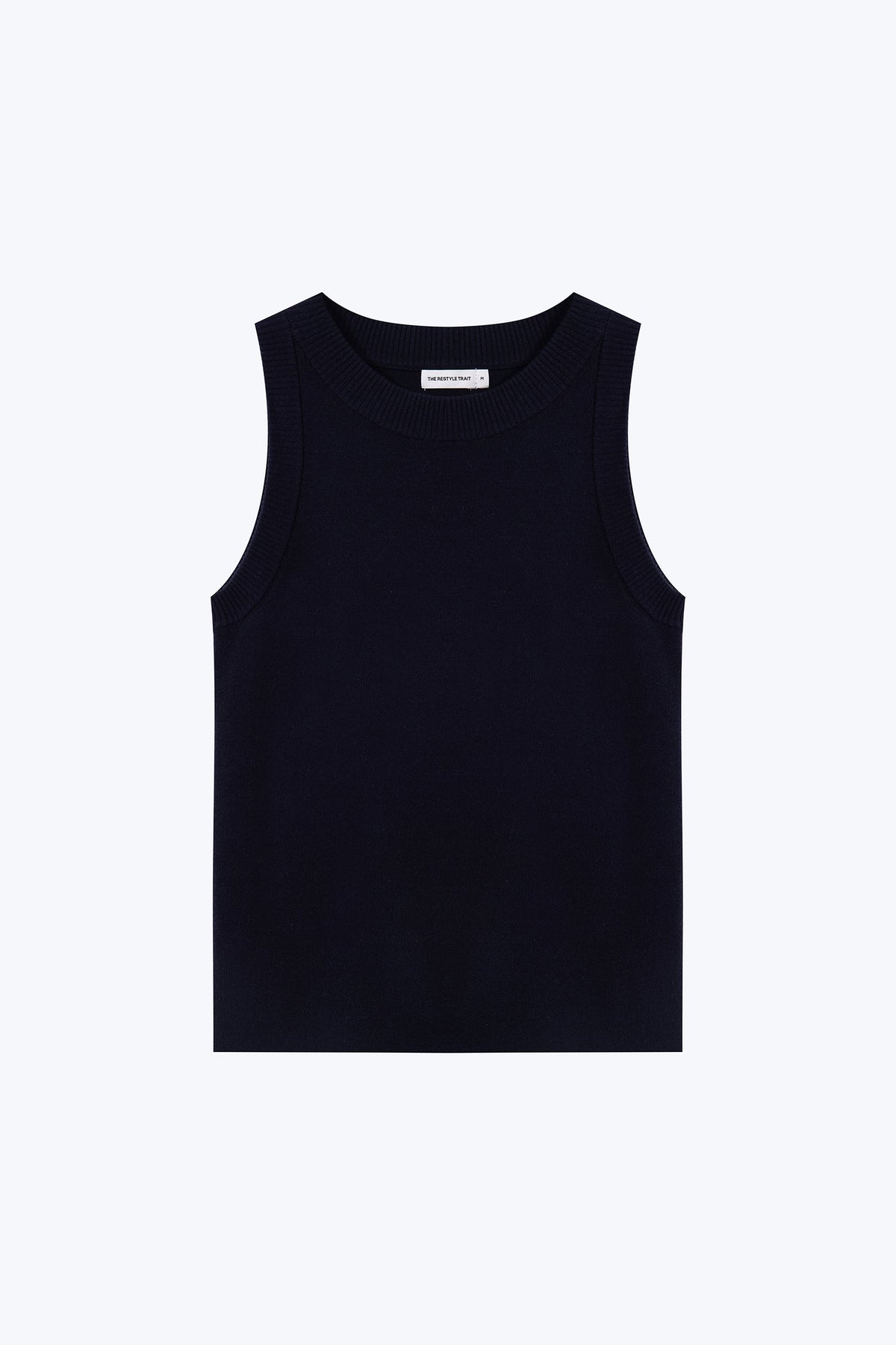 Knitted Racerback Top - Navy
