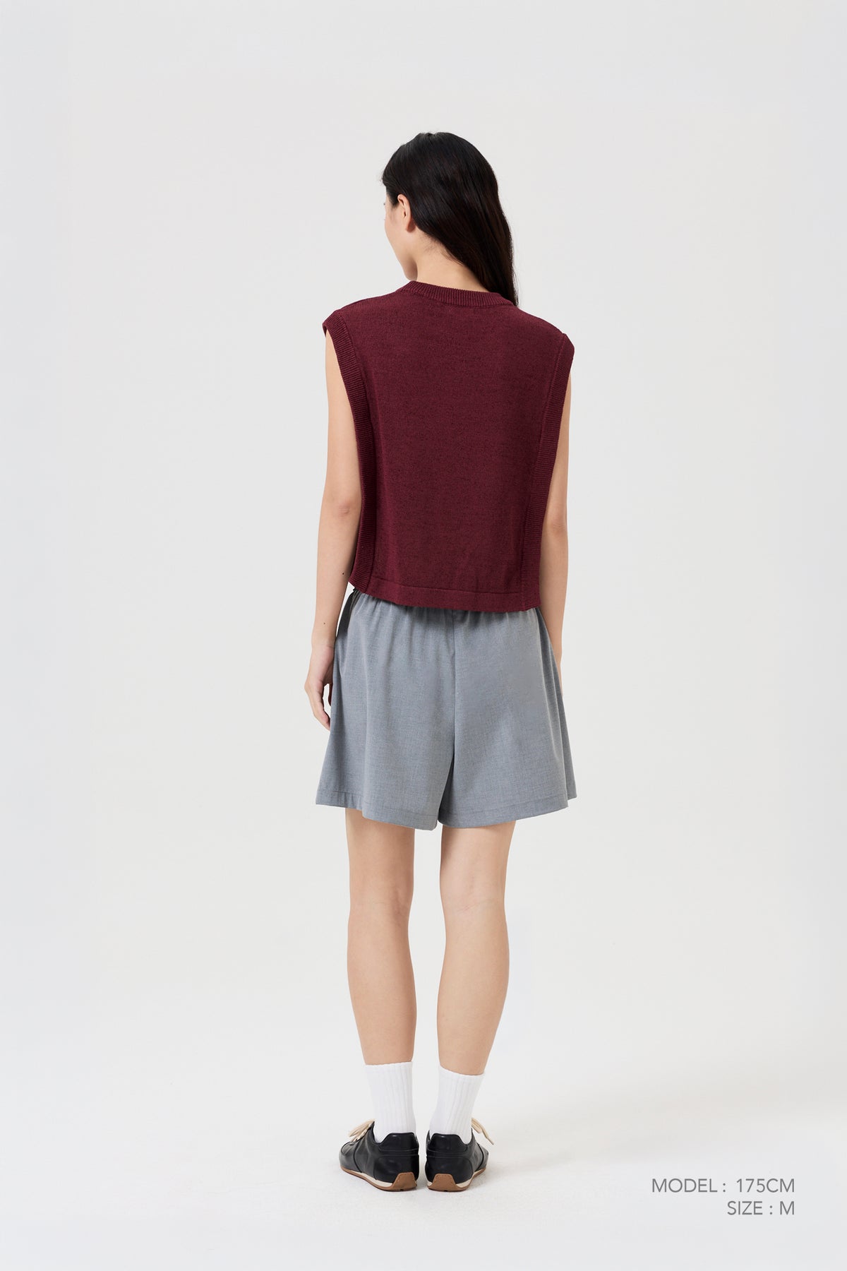 Knitted Sleeveless Top - Burgundy