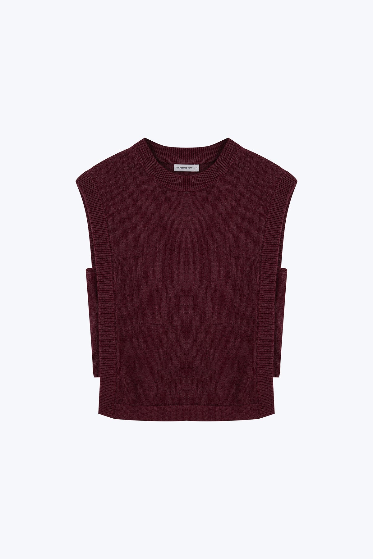 Knitted Sleeveless Top - Burgundy