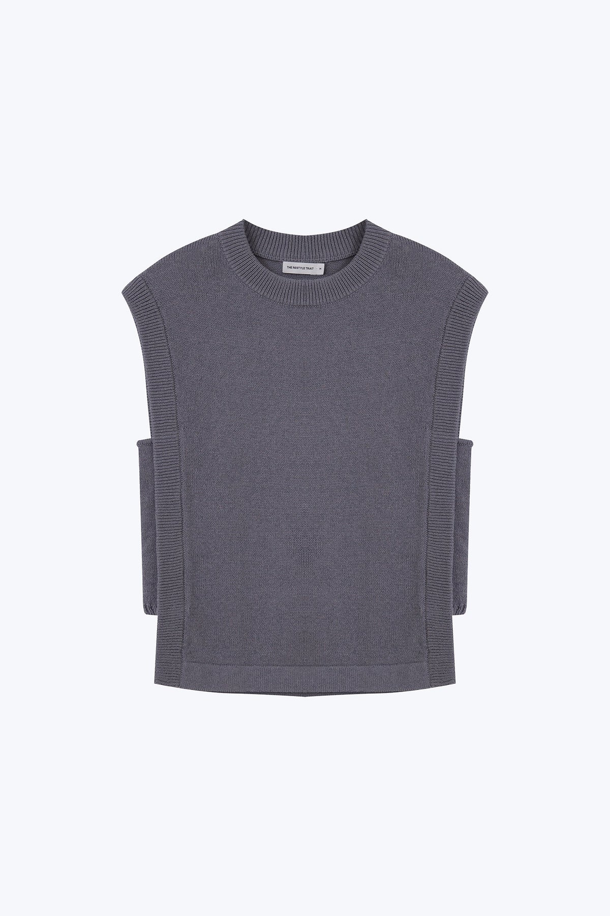 Knitted Sleeveless Top - Hue Grey