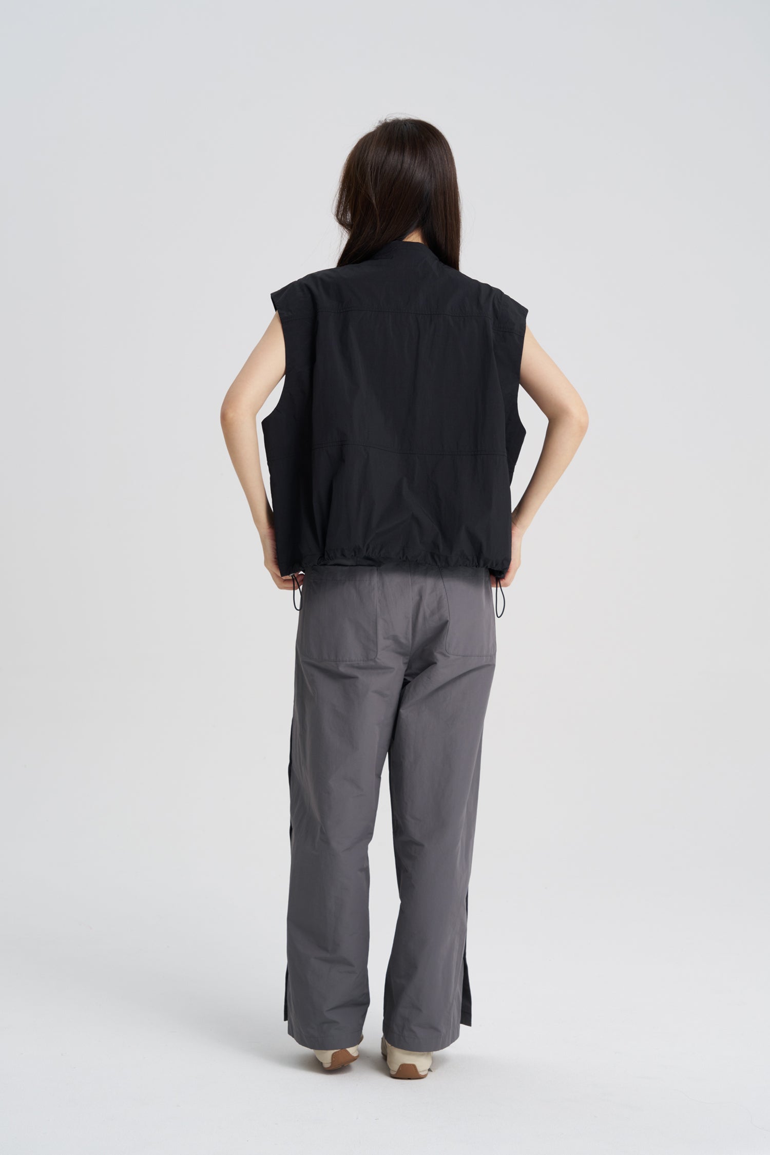 Snap Button Trousers - Grey