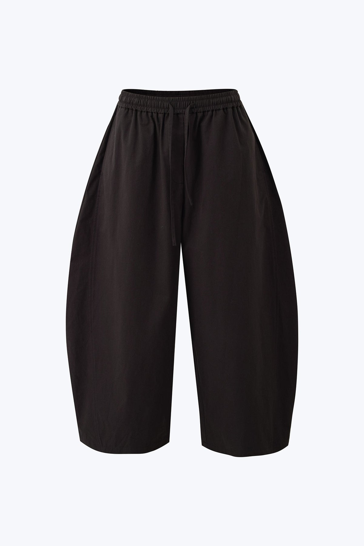 Elastic Waist Cocoon Trousers - Black