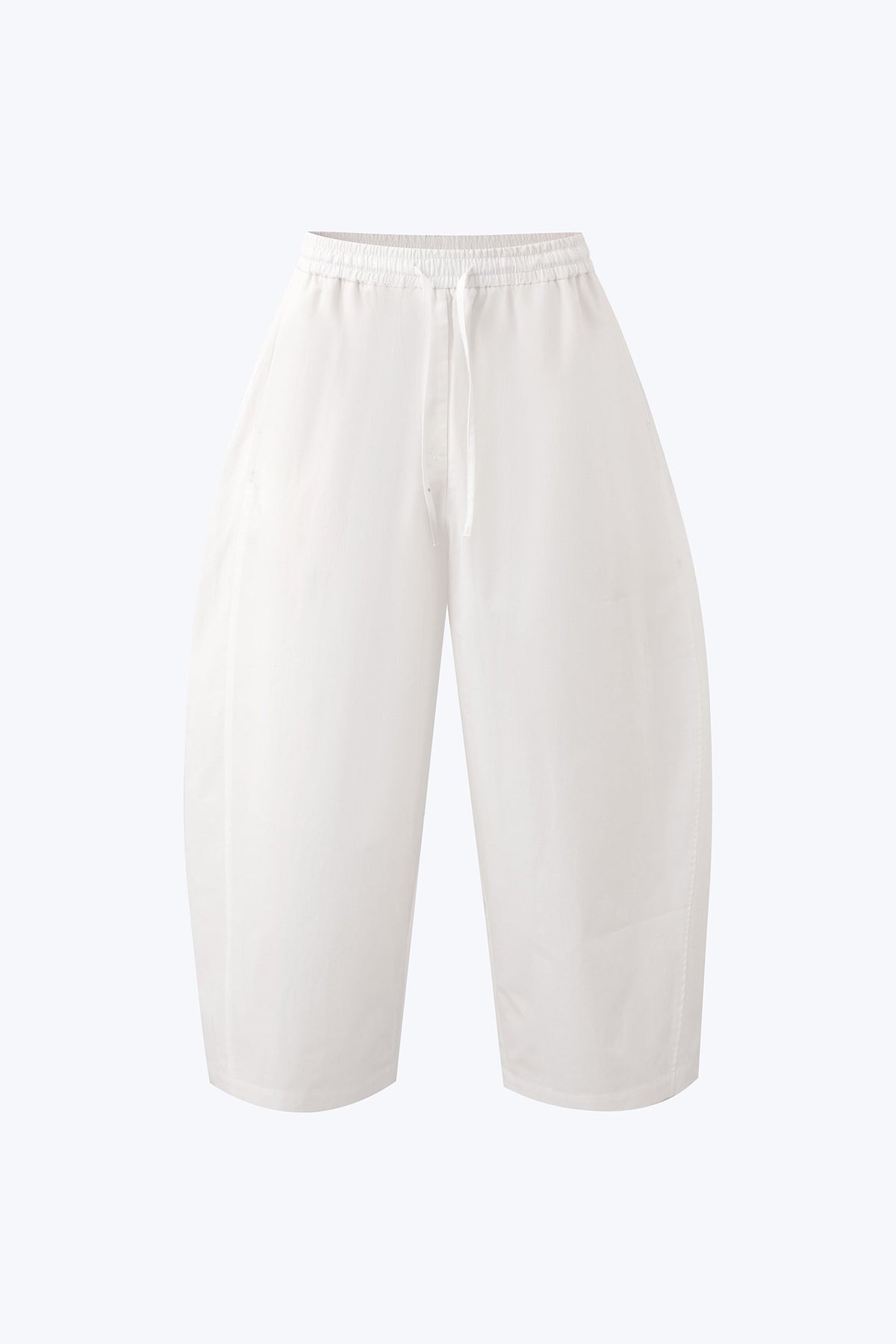 Elastic Waist Cocoon Trousers - Cream