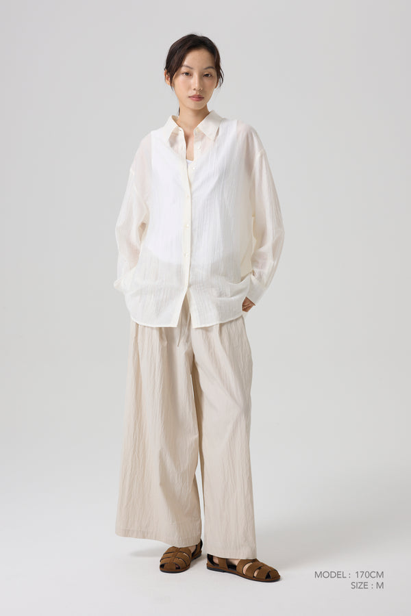 Double Waistband Trousers - Beige