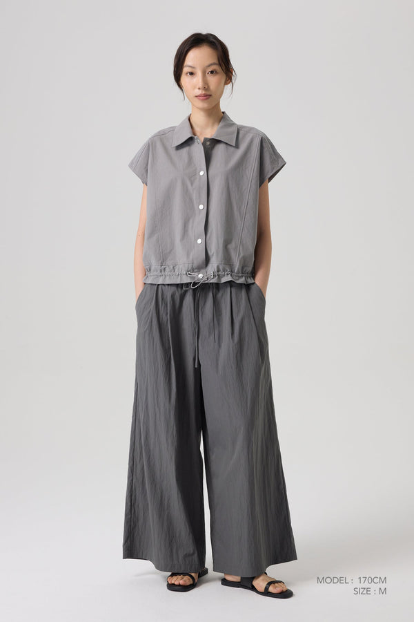 Double Waistband Trousers - Charcoal