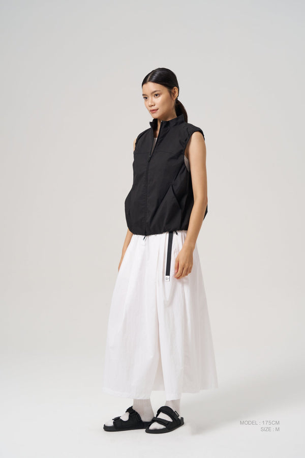 Pleated Overlap Trousers - Cream