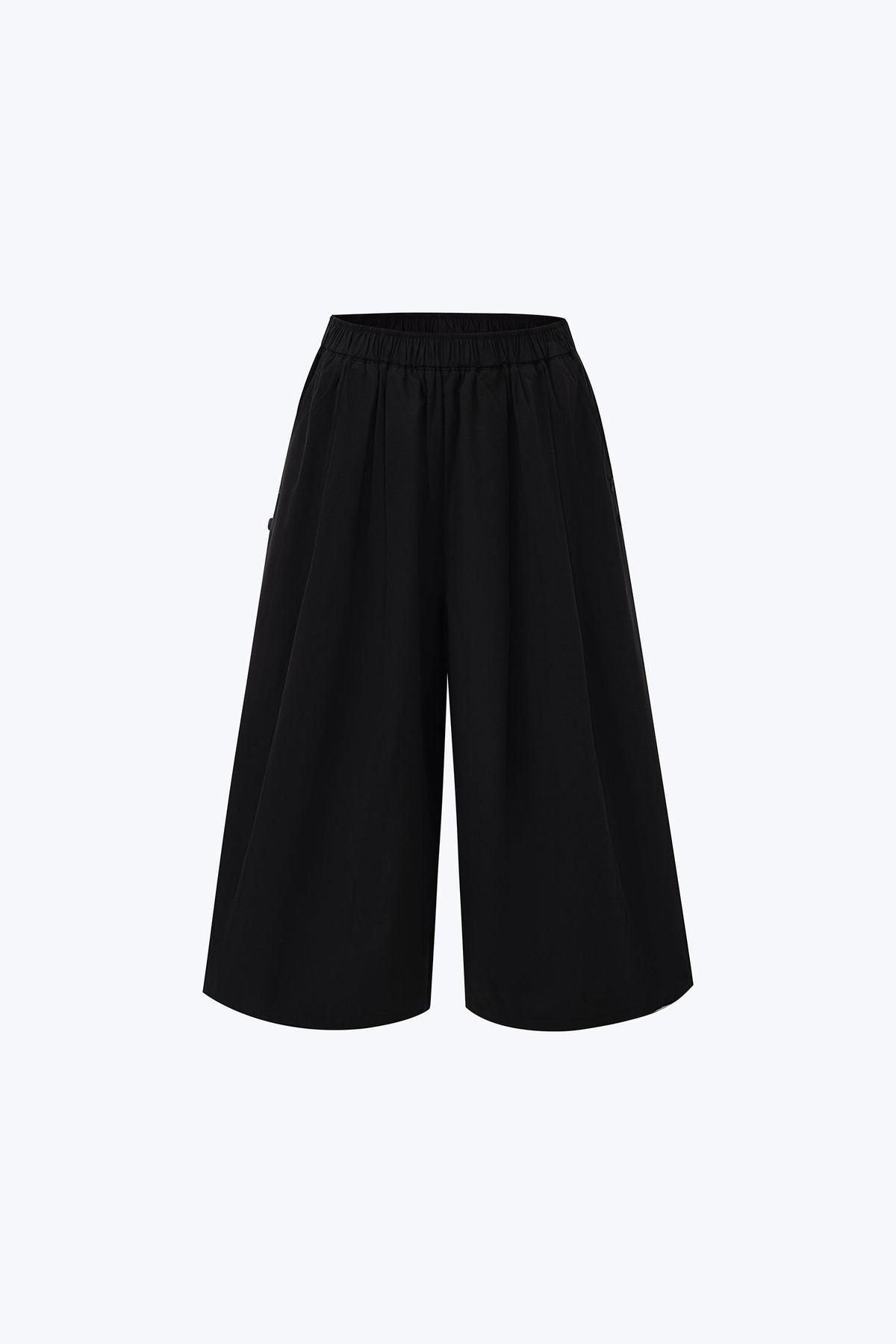 Elasticised Wide Leg Pants - Black