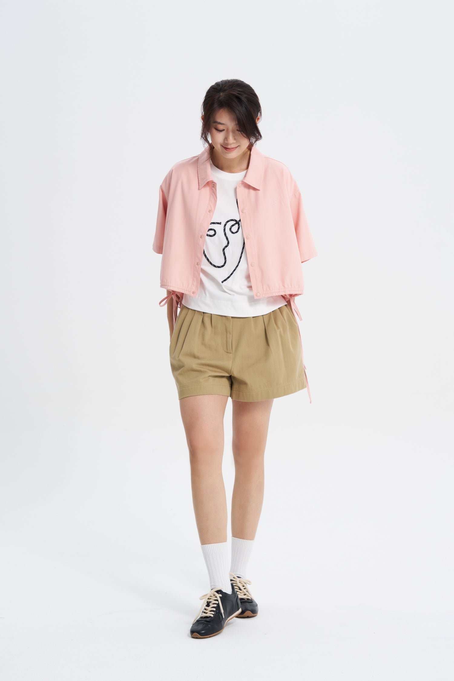 Pleated Shorts - Khaki
