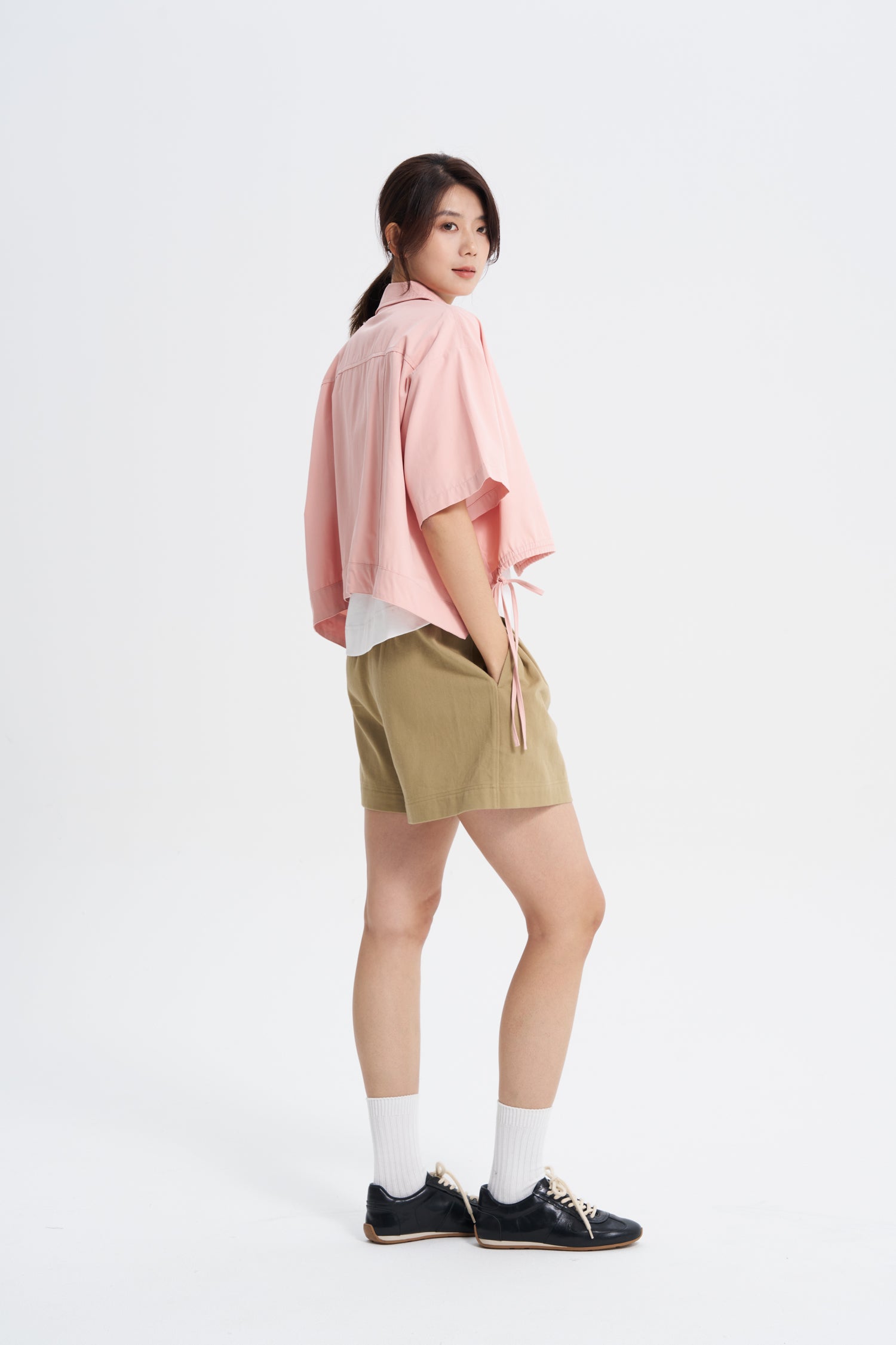 Pleated Shorts - Khaki