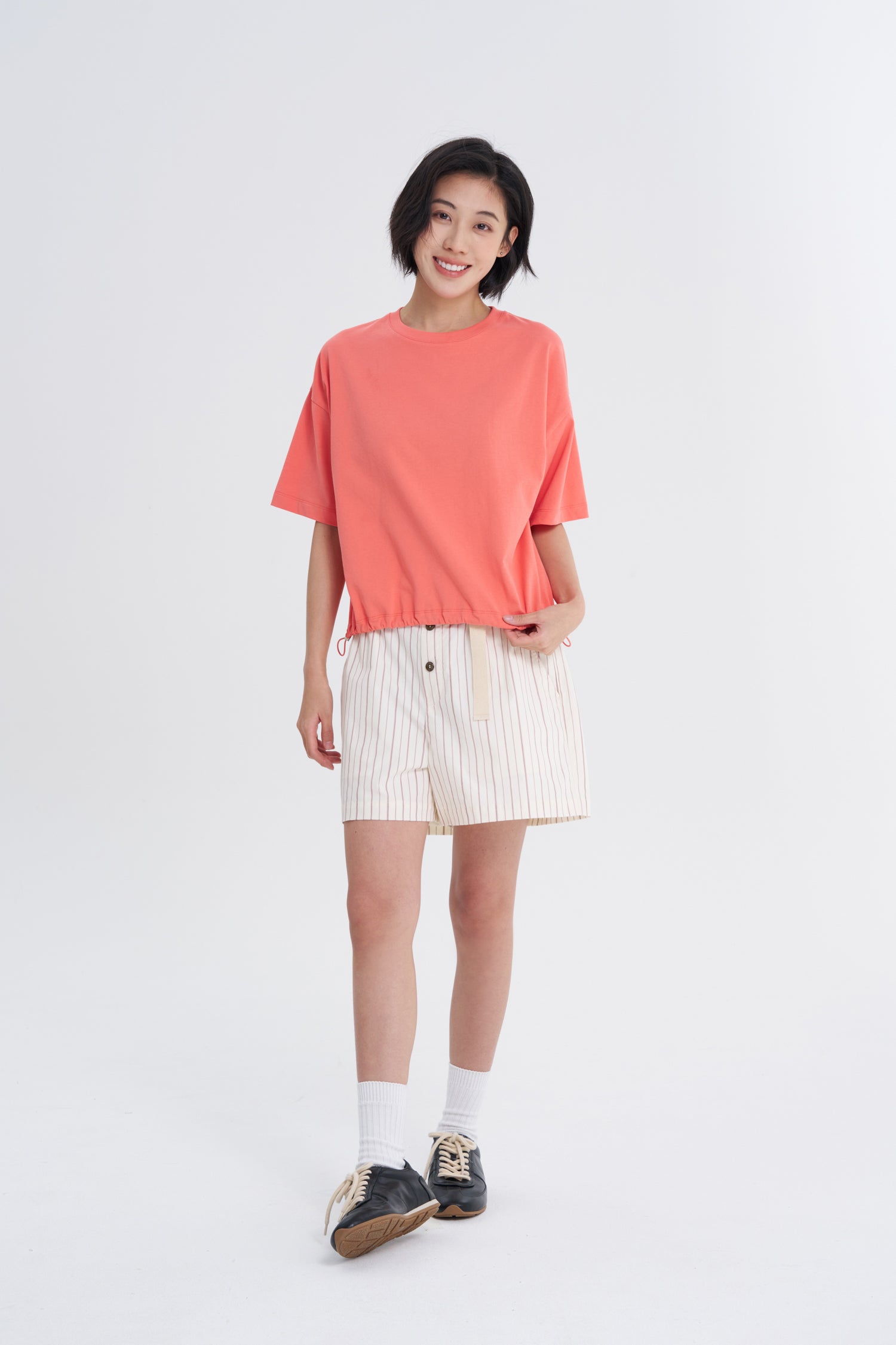 Striped Shorts - Ecru Stripes