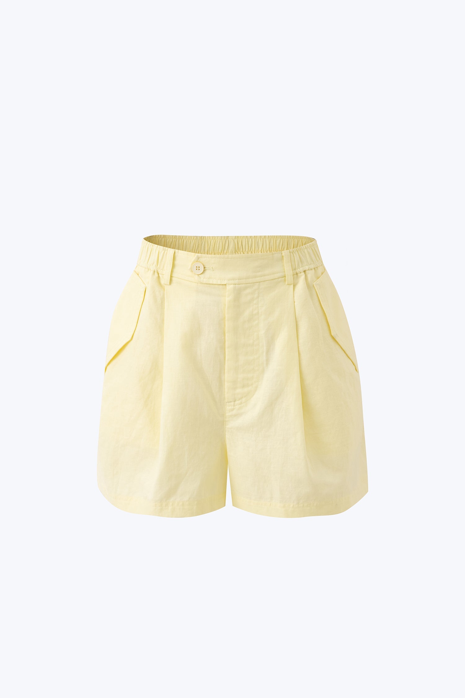 Belted Shorts - Pale Yellow