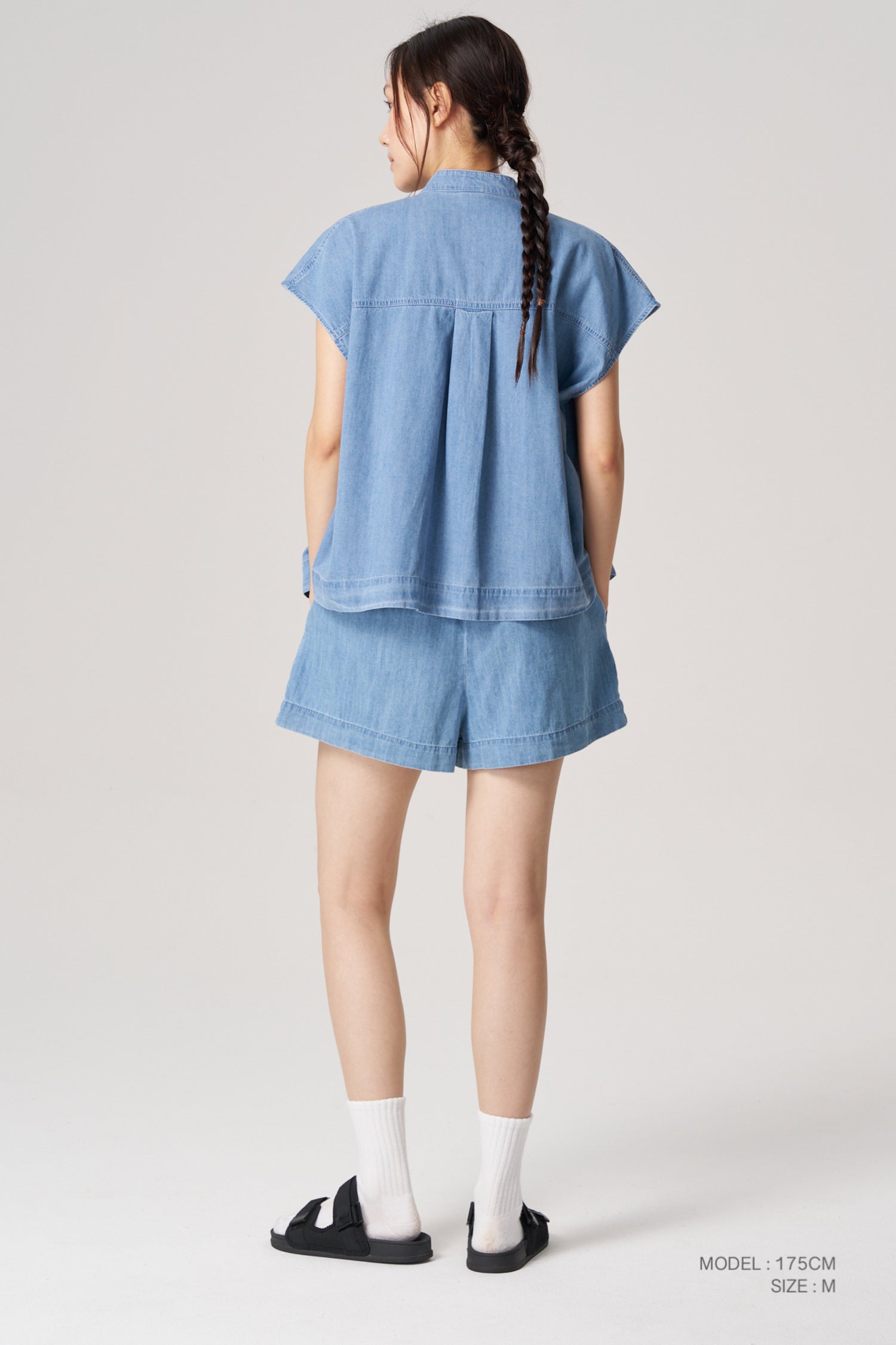 Pull-up Shorts - Denim