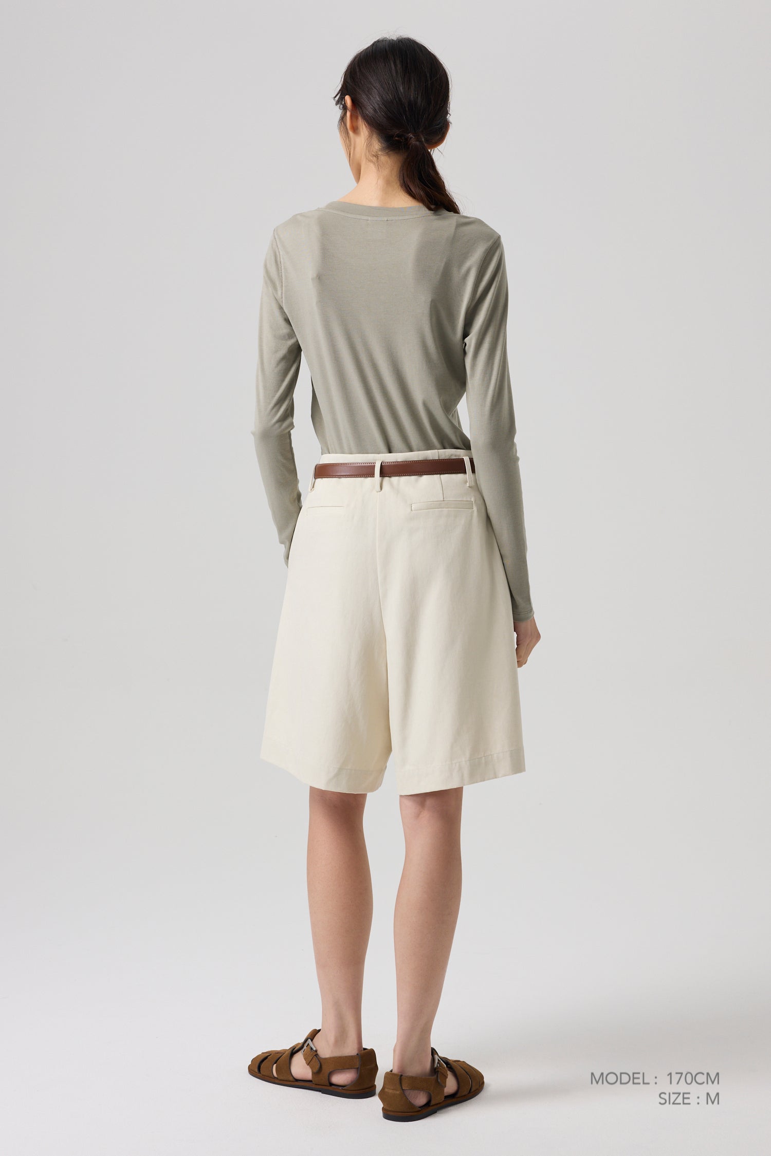 Pleated Shorts - Ecru