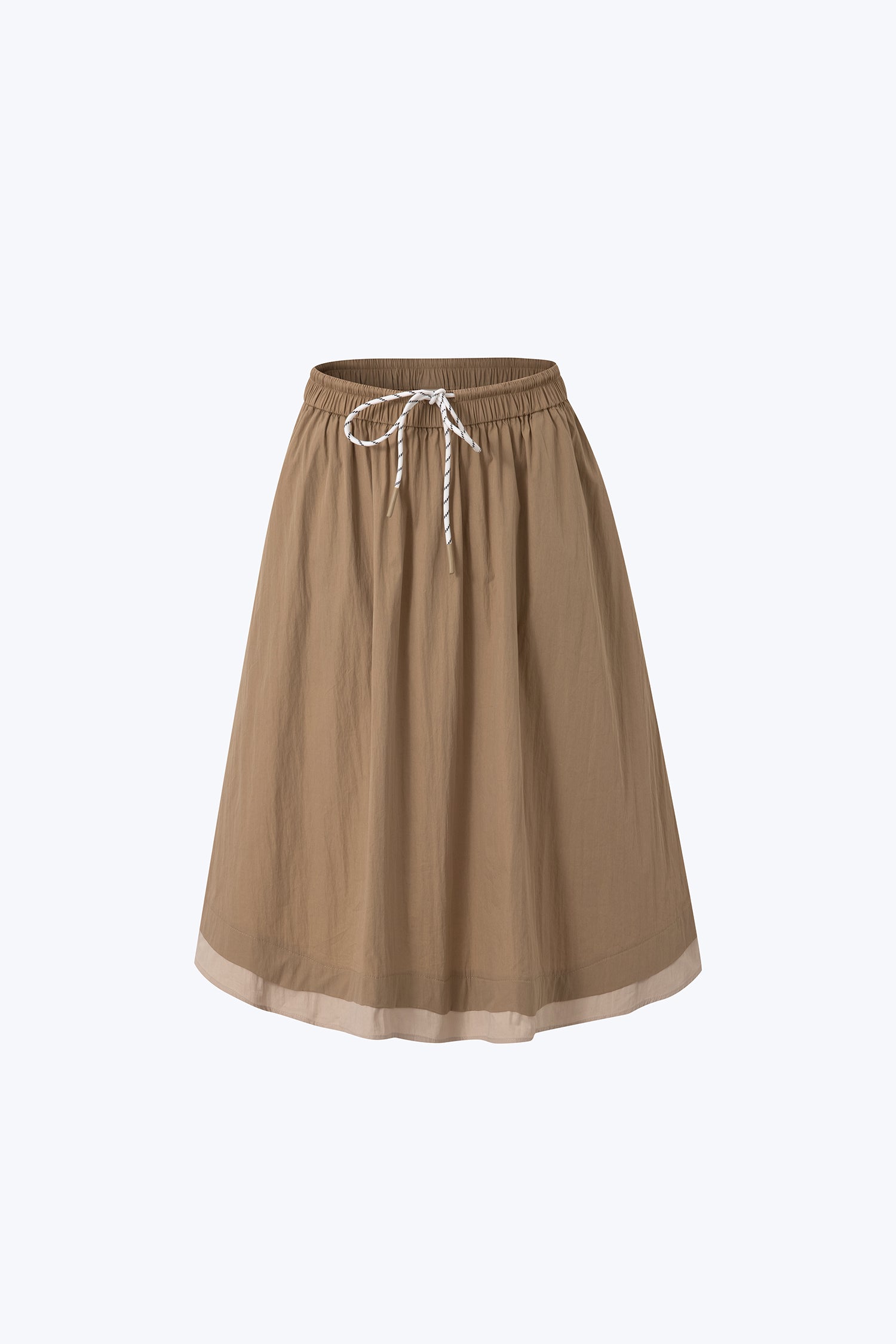 Colourblock Drawcord Skirt - Khaki