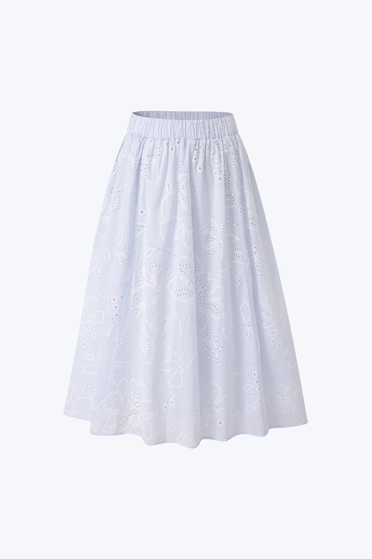 Broderie Flare Skirt - Sky Blue