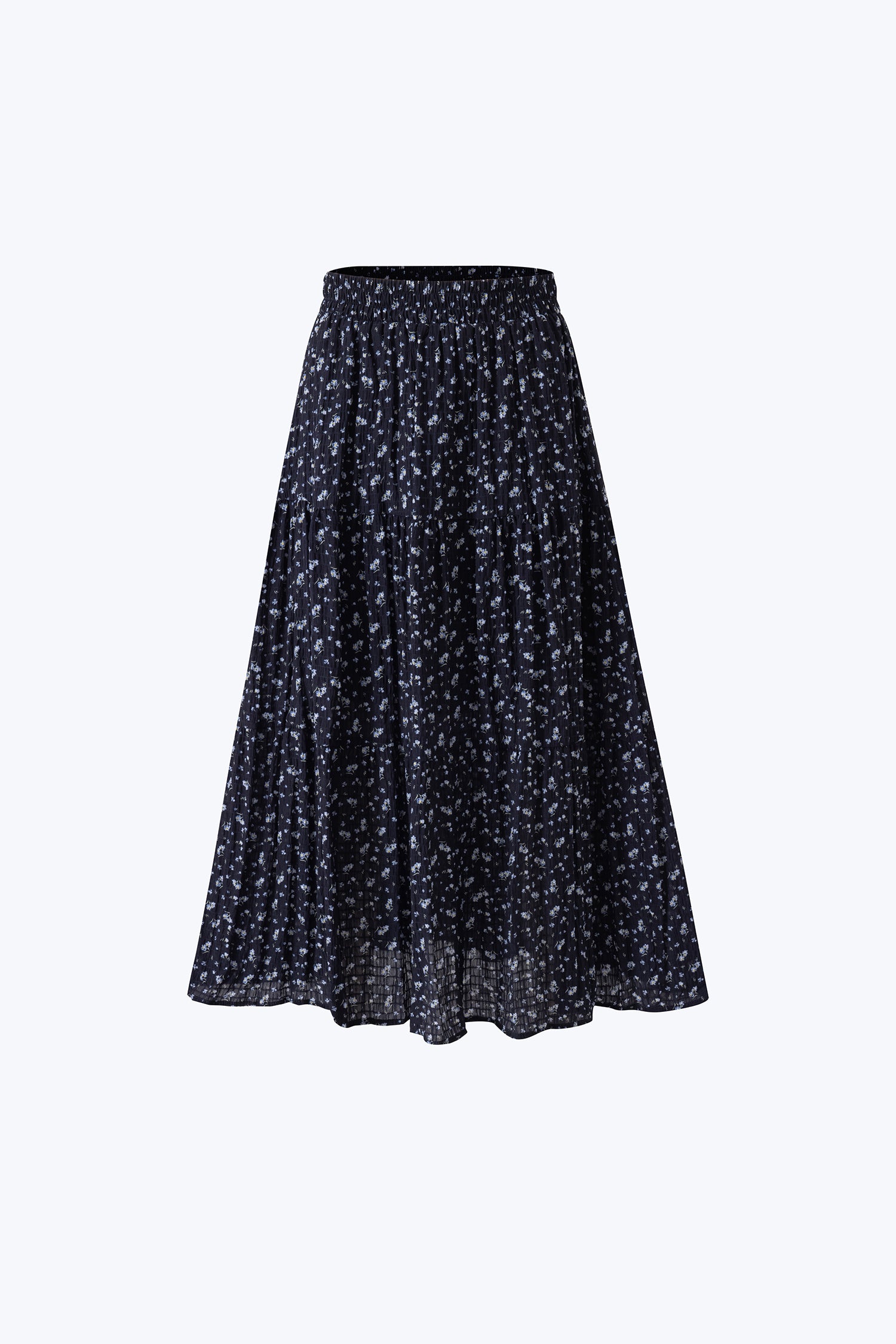 Floral Tier Skirt - Floral Navy