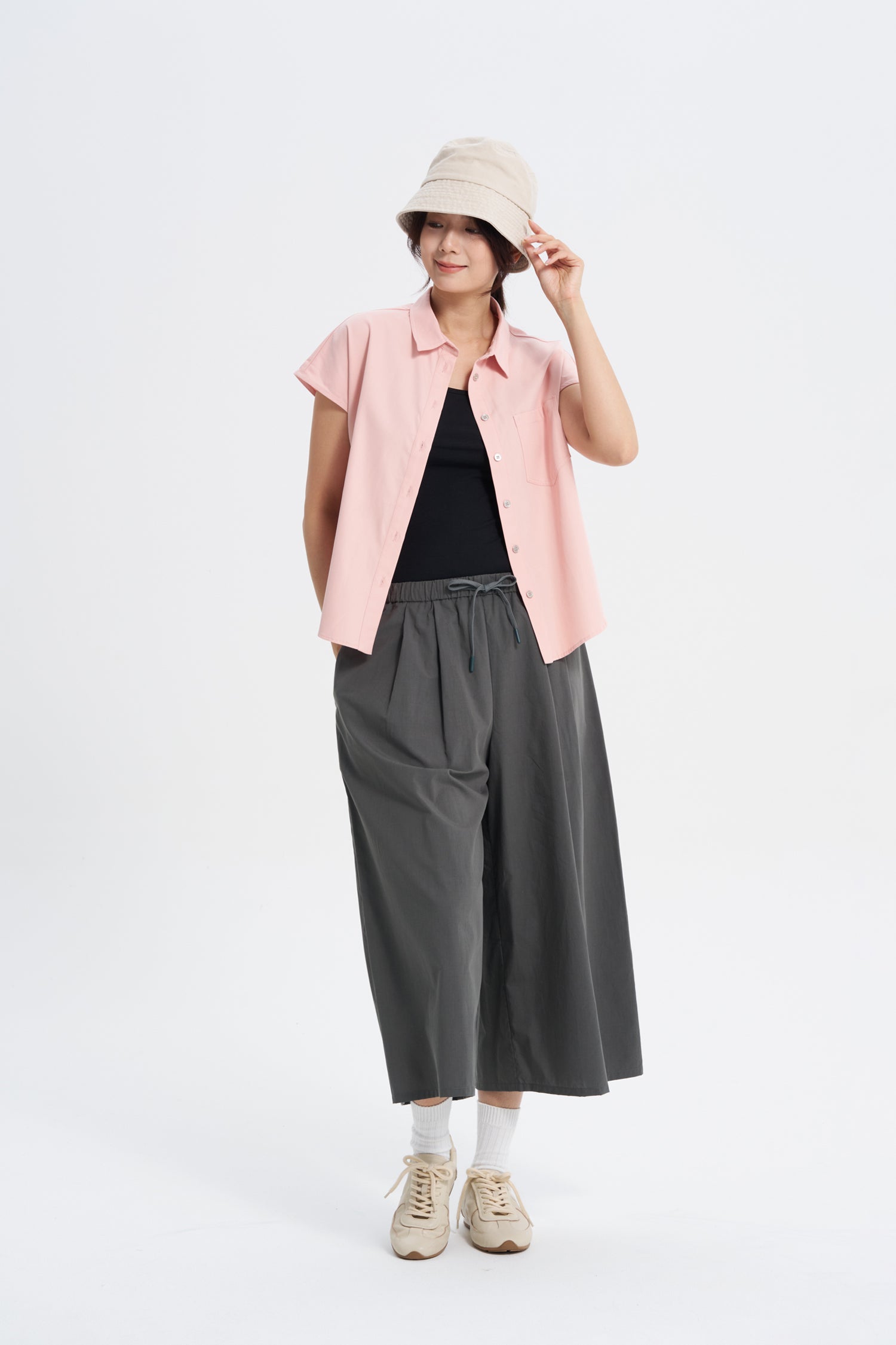 Pleated Pants - Charcoal