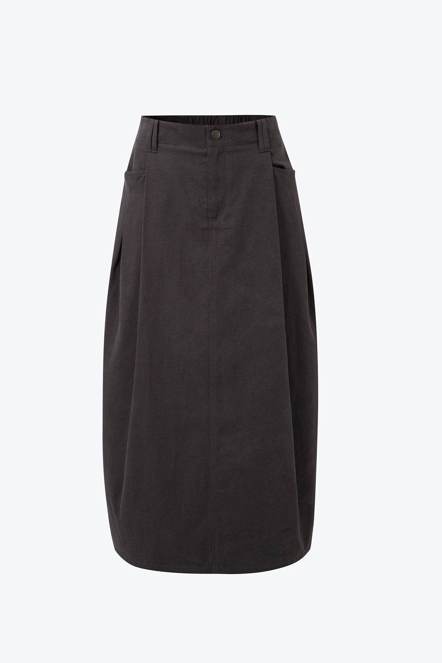 Pleated Cocoon Skirt - Charcoal