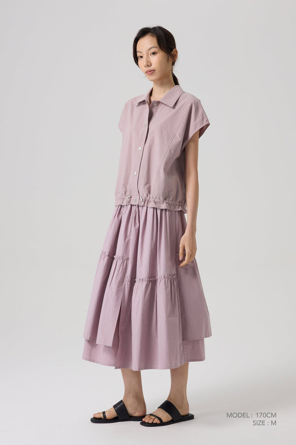 Asymmetric Ruffle Skirt - Dusk Pink